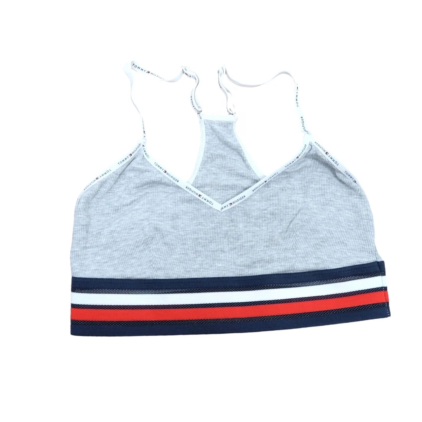 Tommy Hilfiger VINTAGE Tommy Hilfiger Bralette Shirt Women Small Gray Modal Racerback Length 10" Pit to Pit 14" Size ONE SIZE - 2 Thumbnail