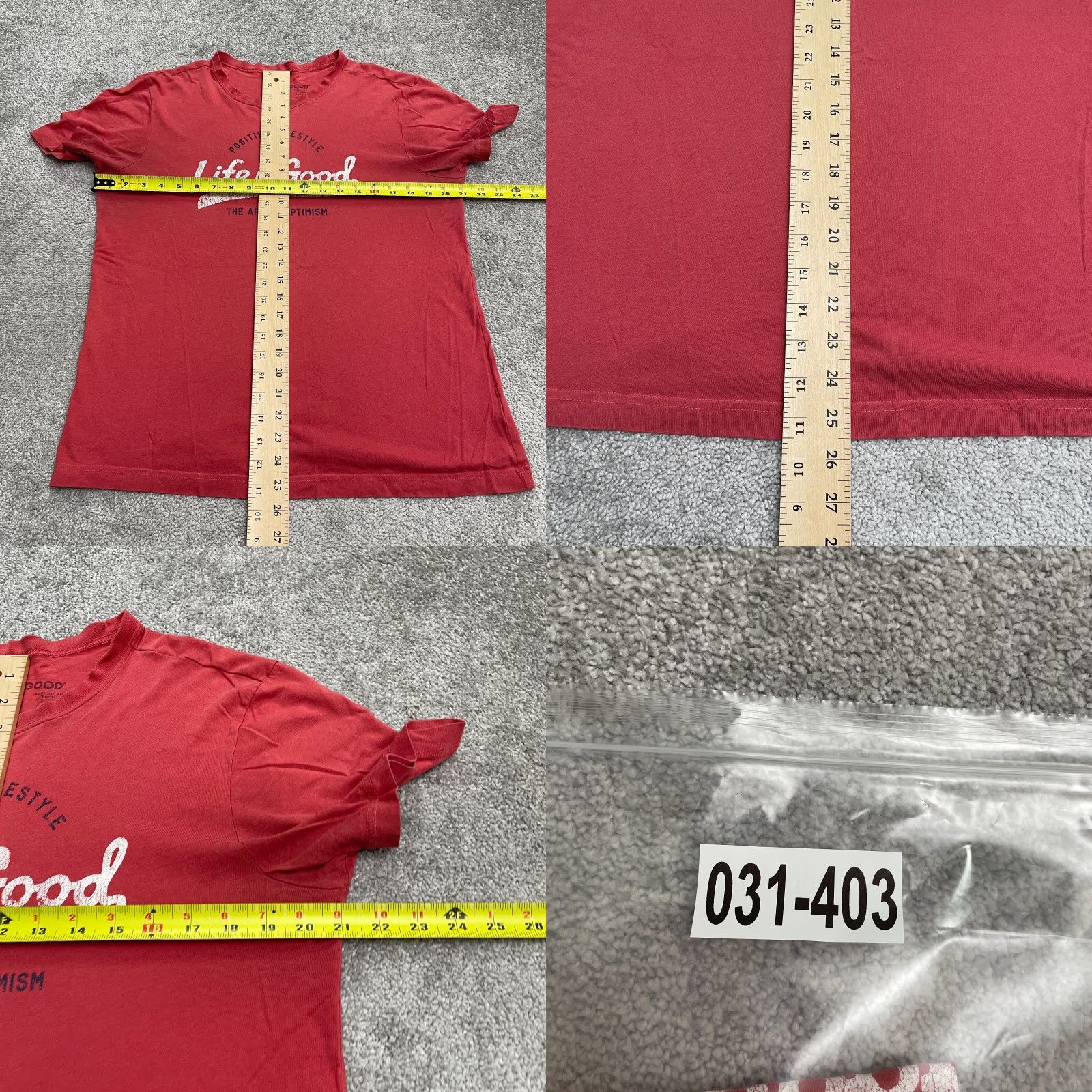 Life is Good Life Is Good Crusher Tee T-Shirt Mens Small Red Crew Neck Short Sleeve Casual Tee Size US S / EU 44-46 / 1 - 8 Thumbnail