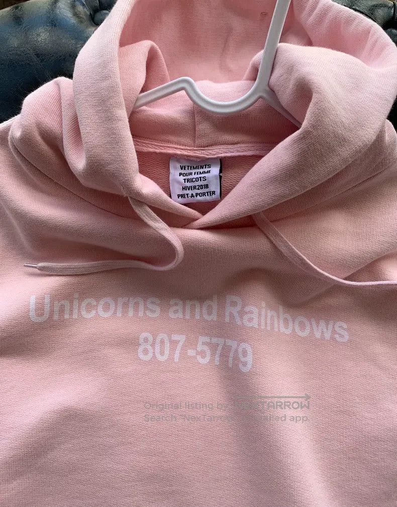 Vetements Vetements Rose pink unicorn hoodie Size US S / EU 44-46 / 1 - 3 Thumbnail