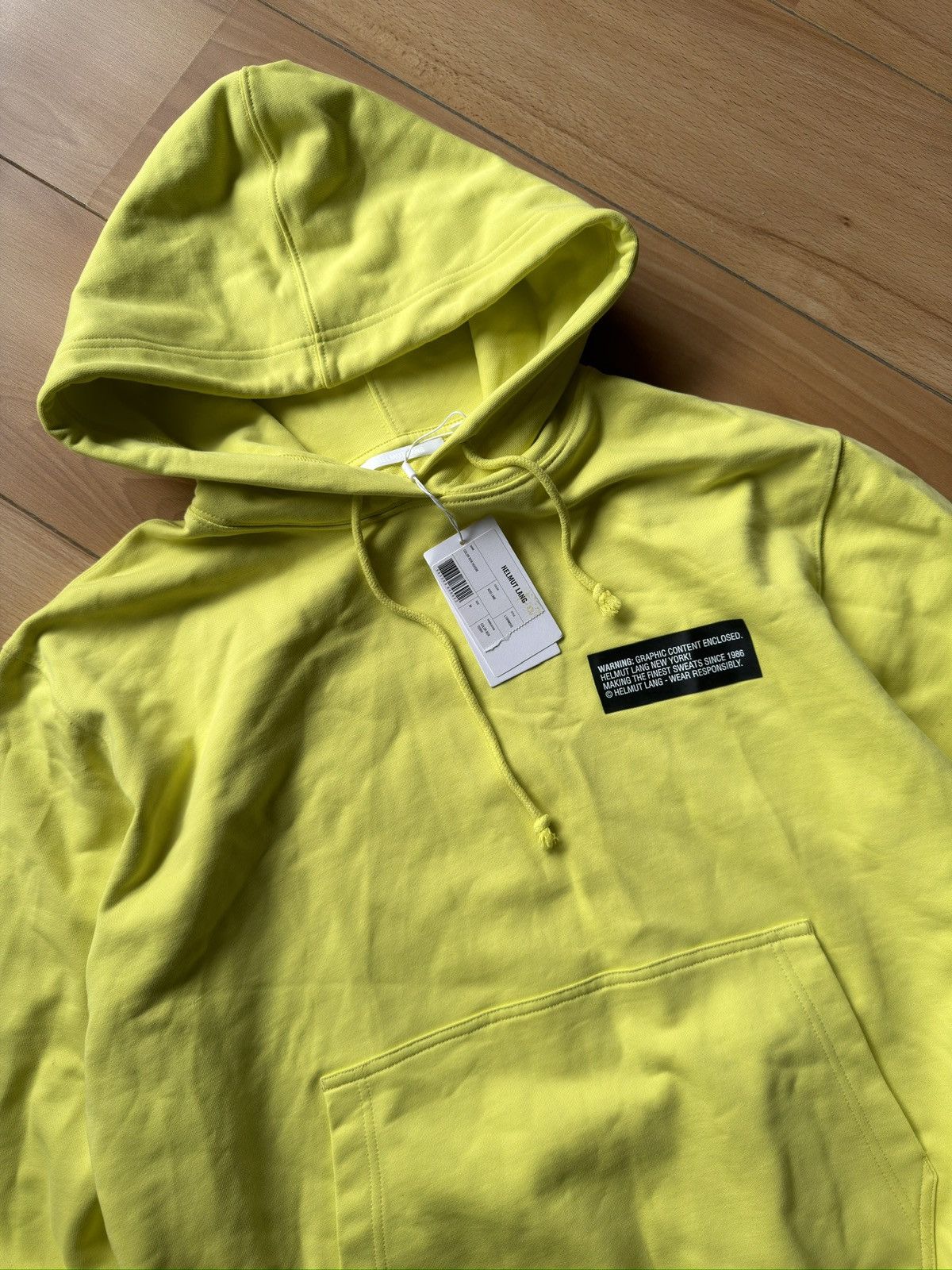 Helmut Lang Helmut Lang green big logo go new hoodie Size US L / EU 52-54 / 3 - 4 Thumbnail