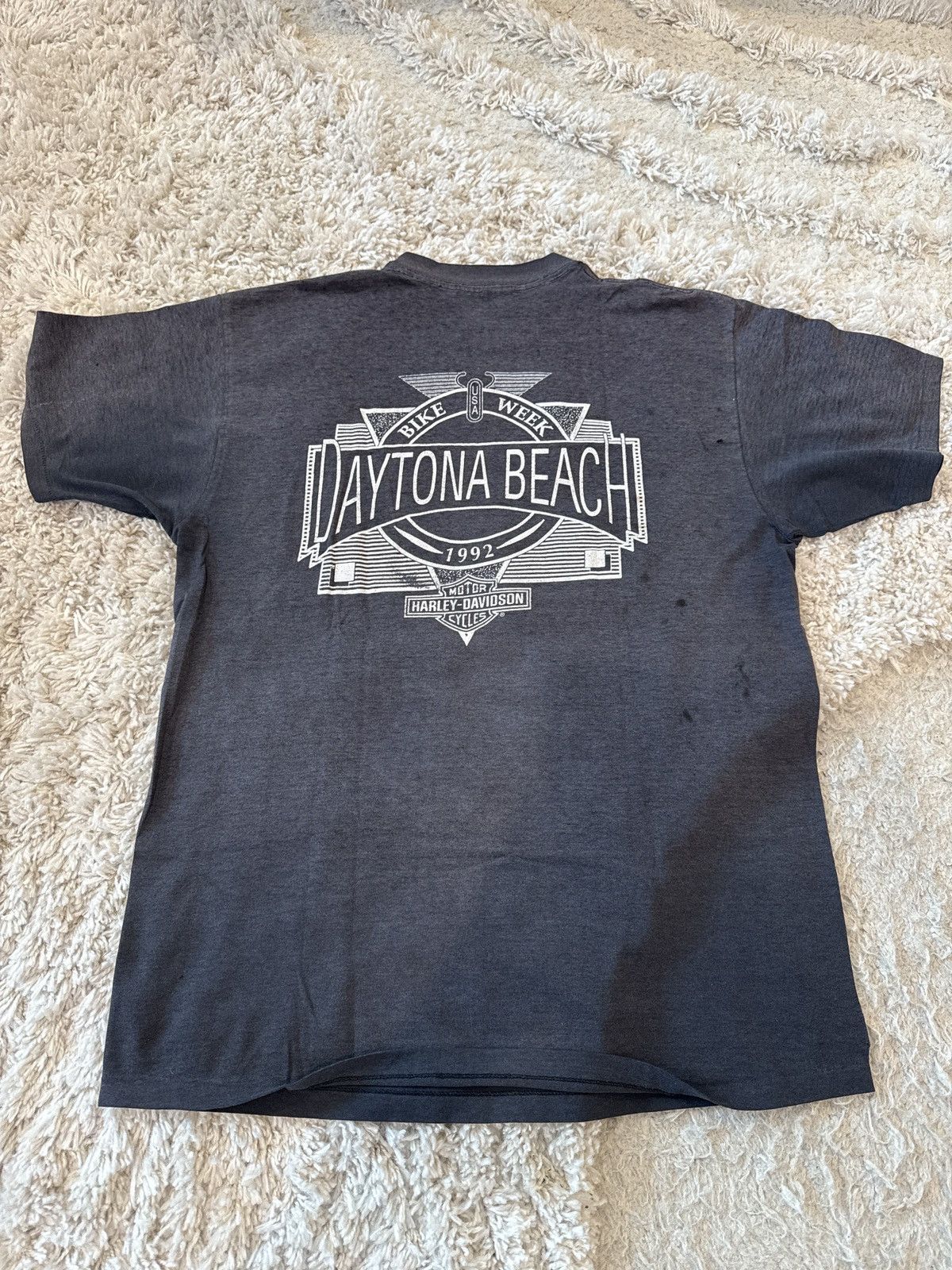 Harley Davidson × Vintage Vintage Harley Davidson Tee Bike week Daytona Beach 1992 XL Size US XL / EU 56 / 4 - 2 Thumbnail