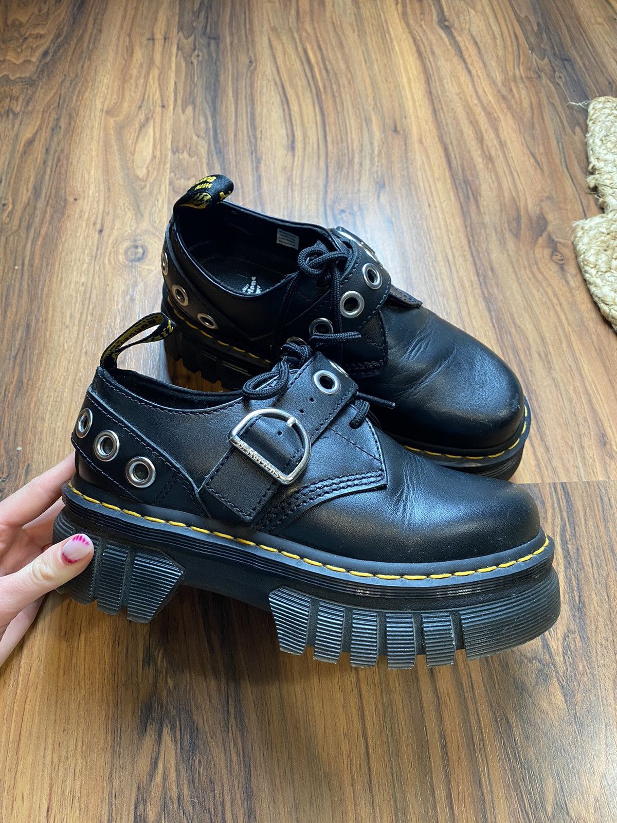 Dr. Martens × Vintage Dr. Martens AUDRICK HARDWARE LEATHER PLATFORM SHOES Size US 6.5 / IT 36.5 - 7 Thumbnail