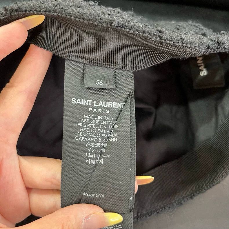 Saint Laurent Paris Saint Laurent Paris Wool tweed baseball cap Size ONE SIZE - 6 Thumbnail