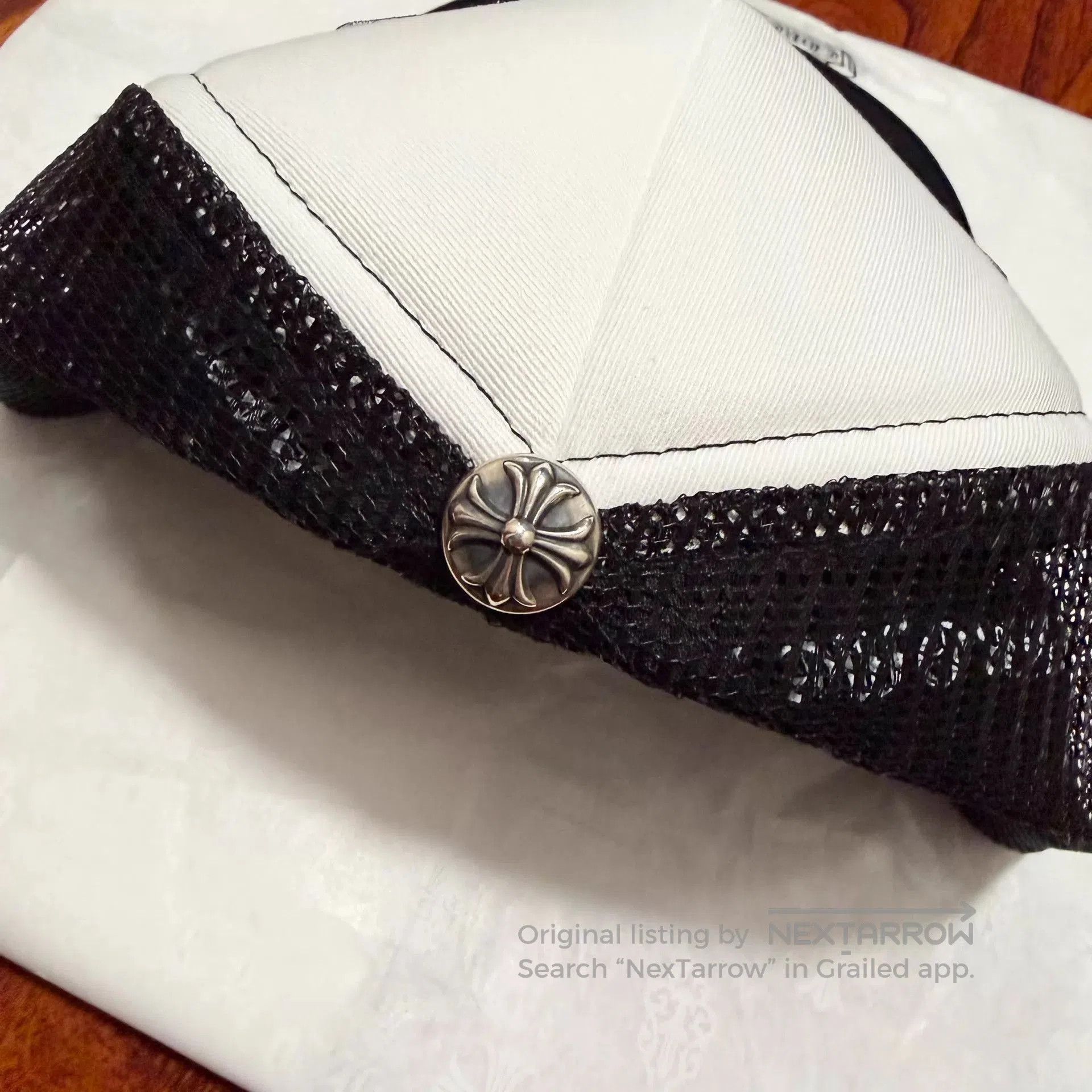 Chrome Hearts White and Black Trucker Hat with Embroidered Patch. Size ONE SIZE - 2 Thumbnail