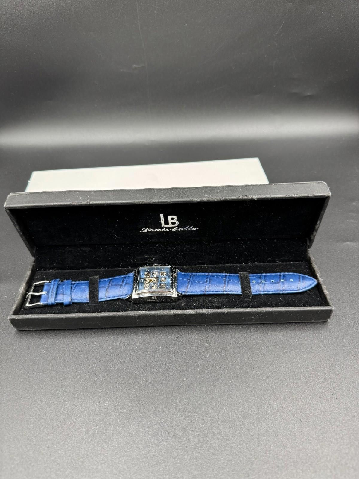 Other 38mm Square SLVR/BLUE Auto Day Date 24-hour Blue Strap LOUIE Size ONE SIZE - 4 Thumbnail