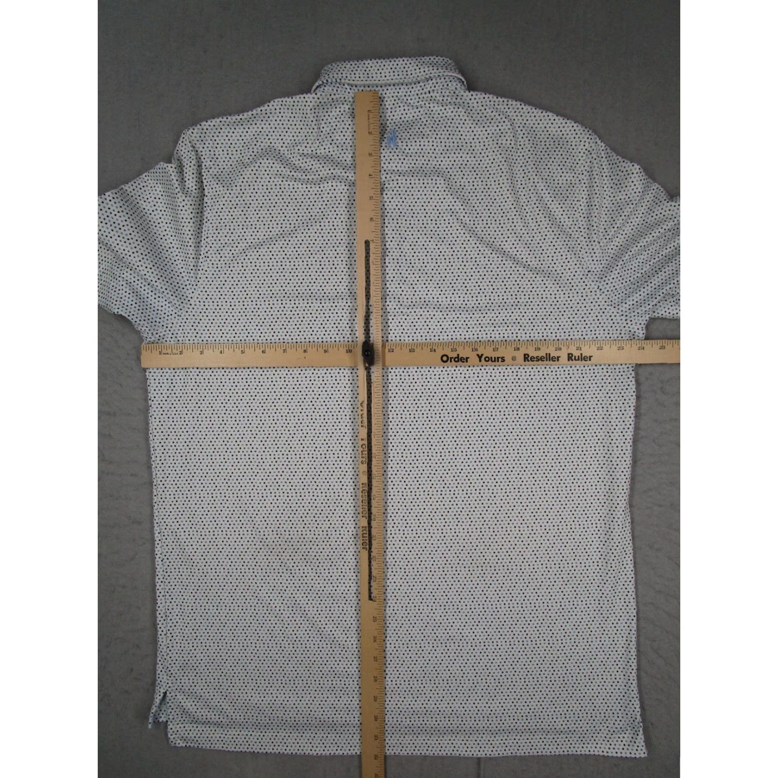 johnnie-O johnnie-O Polo Shirt Mens L White Blue Polka Dot Performance Golf PVGC 1924 Size US L / EU 52-54 / 3 - 5 Thumbnail