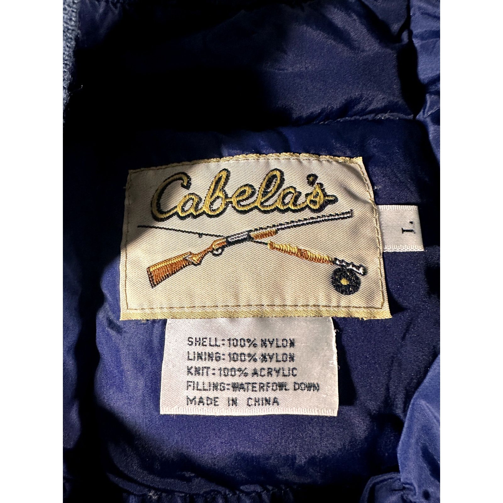 Cabelas Vtg Cabela’s Mens Down Filled Puffer Vest Navy Blue V-Notch Size US L / EU 52-54 / 3 - 6 Thumbnail