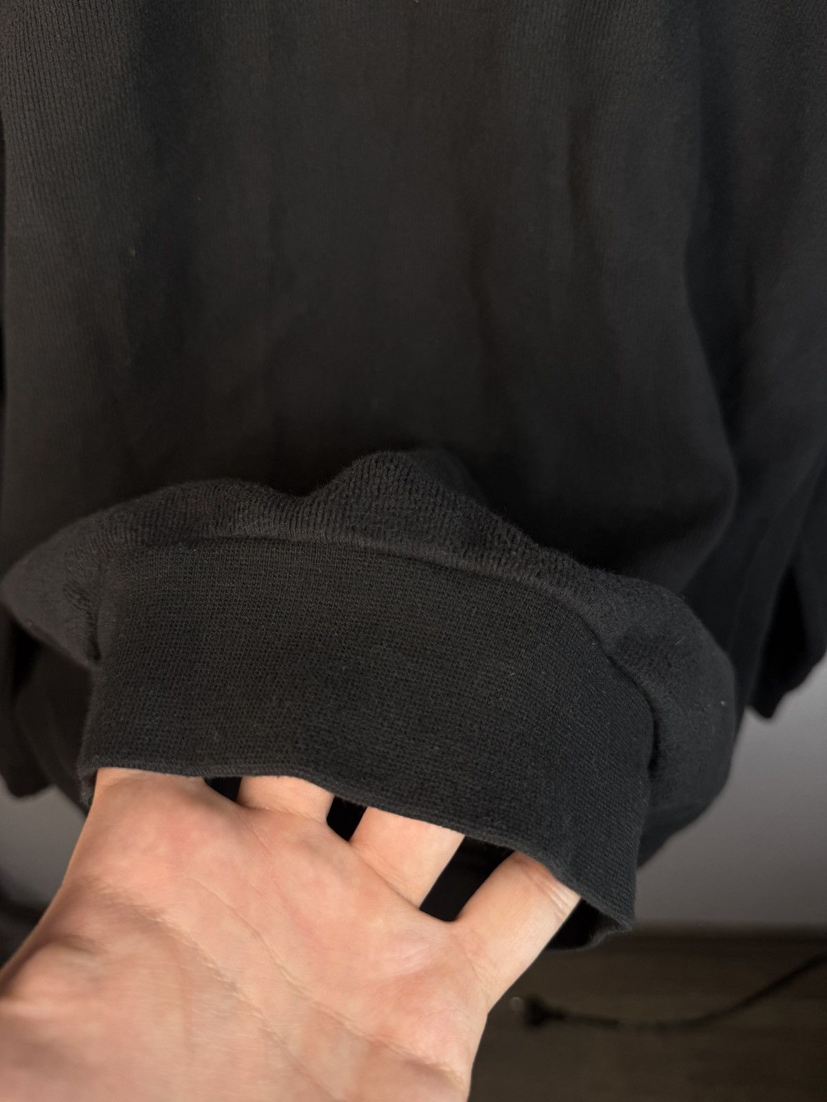 Yves Saint Laurent 90s YSL Sweatshirt 1/4 Black Vintage Quarter Zip Sweater Size US XXL / EU 58 / 5 - 14 Thumbnail