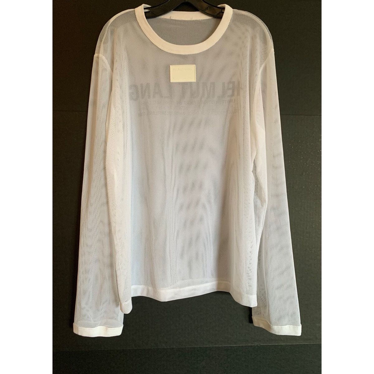 Helmut Lang HELMUT LANG WHITE LOGO MESH TOP Size US L / EU 52-54 / 3 - 3 Thumbnail