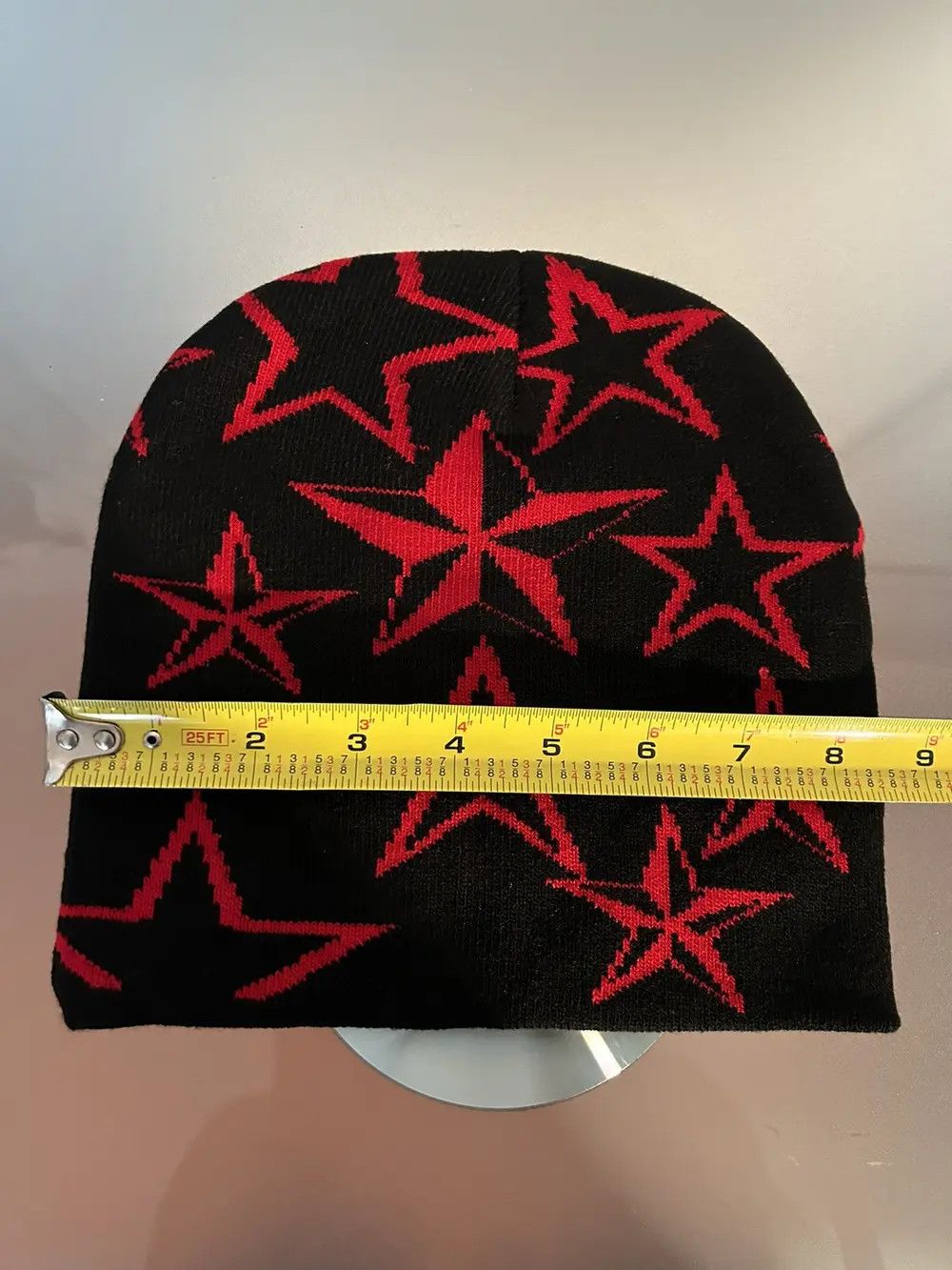Japanese Brand × Vintage Vintage Design Y2K Star Beanie (black + red) Size ONE SIZE - 5 Thumbnail