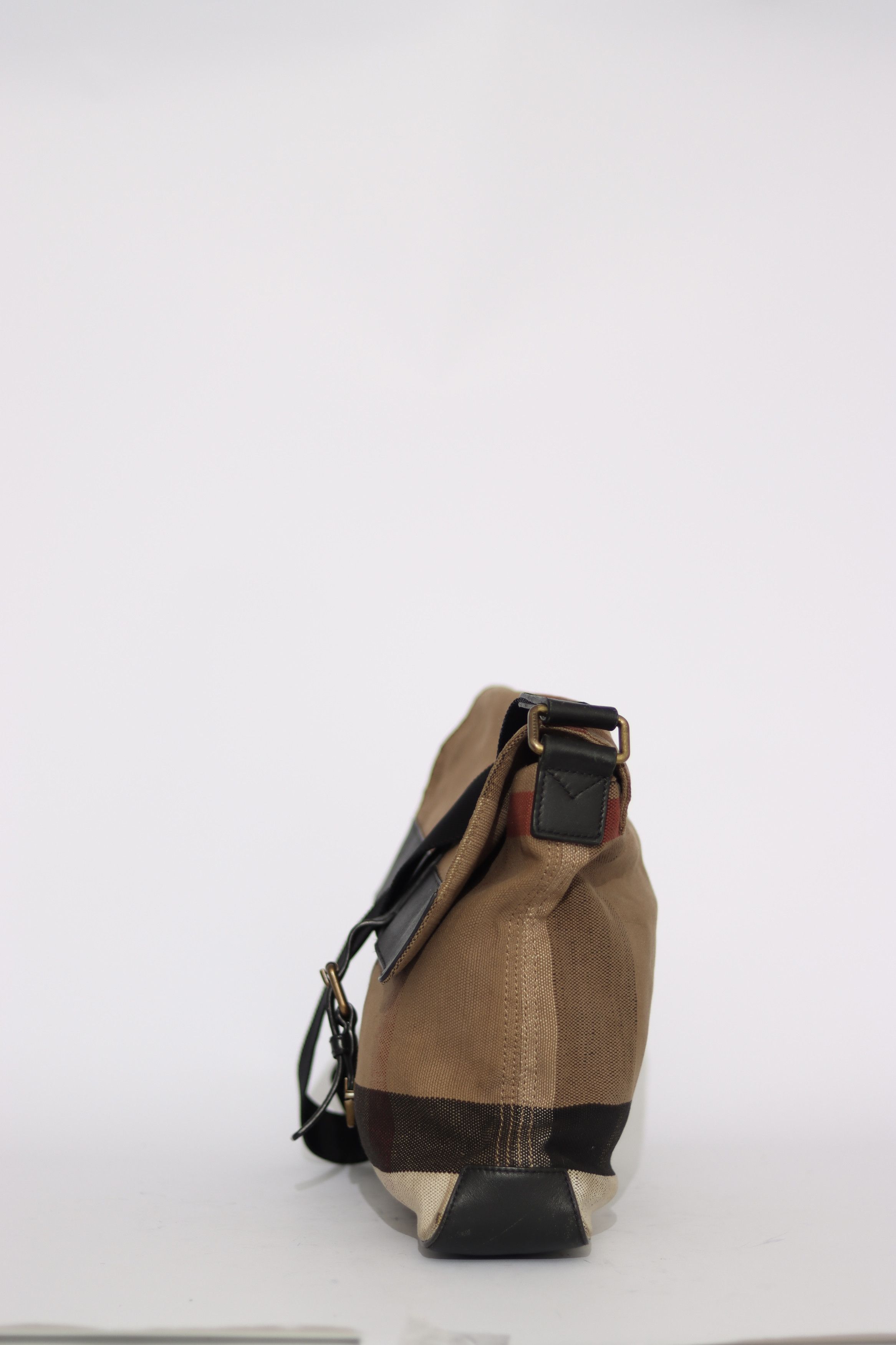 Burberry BURBERRY Canvas Mega Check Small Baildon Messenger Bag Black Size ONE SIZE - 3 Thumbnail