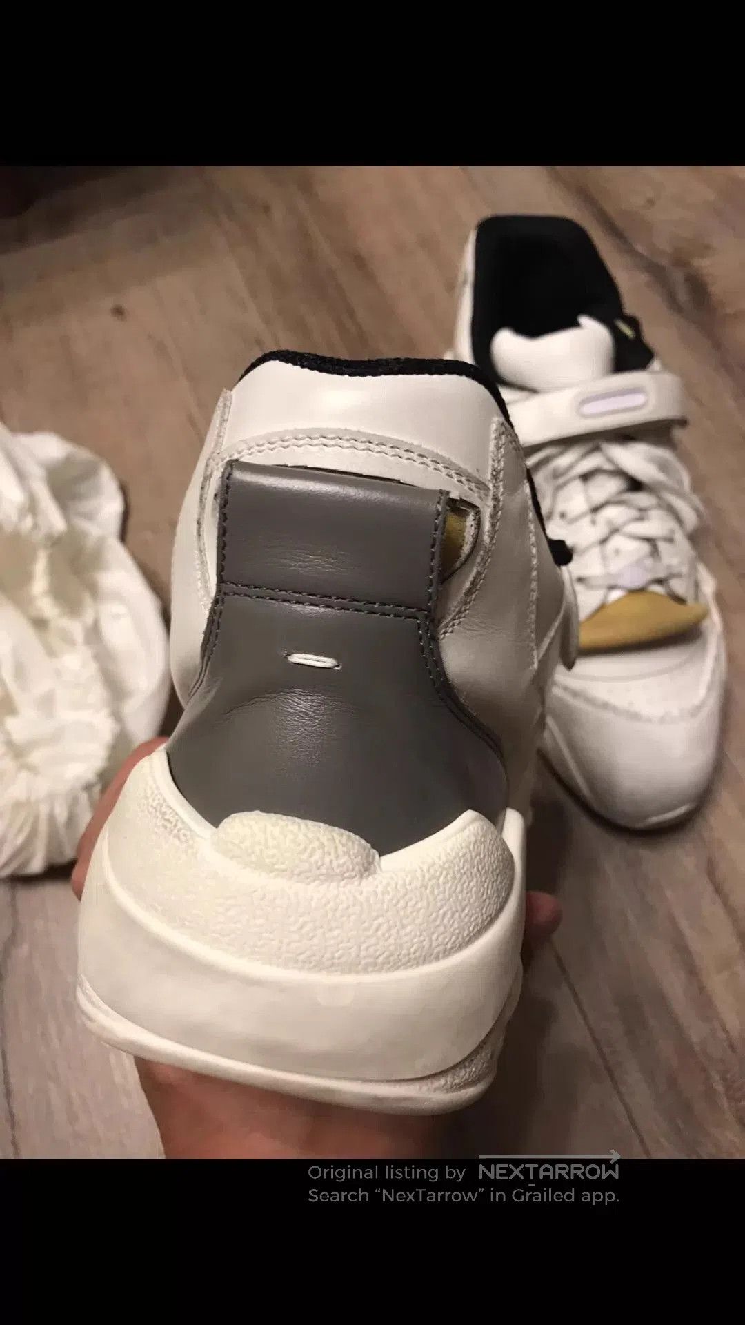 Maison Margiela White Lowtop Sneakers with Strap. Size US 11 / EU 44 - 3 Thumbnail
