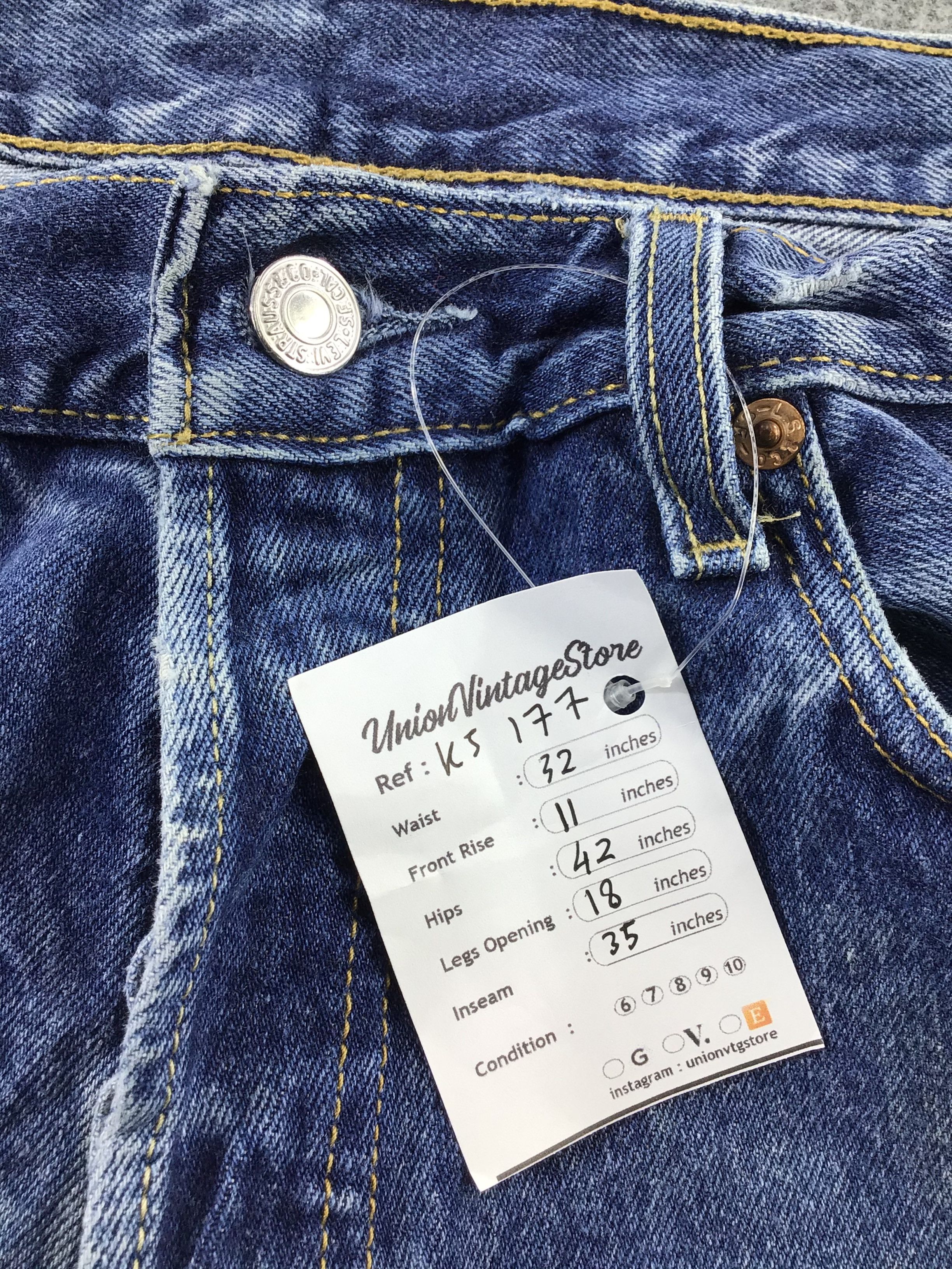 Levi's Vintage Levi's 501 Jeans Dark Wash Denim KJ177 Size US 33 - 12 Thumbnail