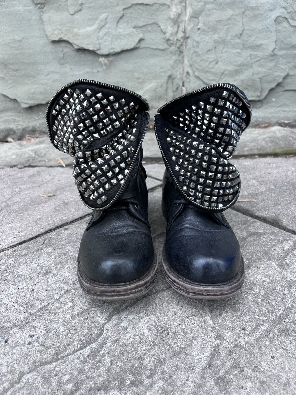 Japanese Brand Studded Hidden Pocket Zip Avant Garde A.S.98 Style Boots Size US 9 / IT 39 - 3 Thumbnail