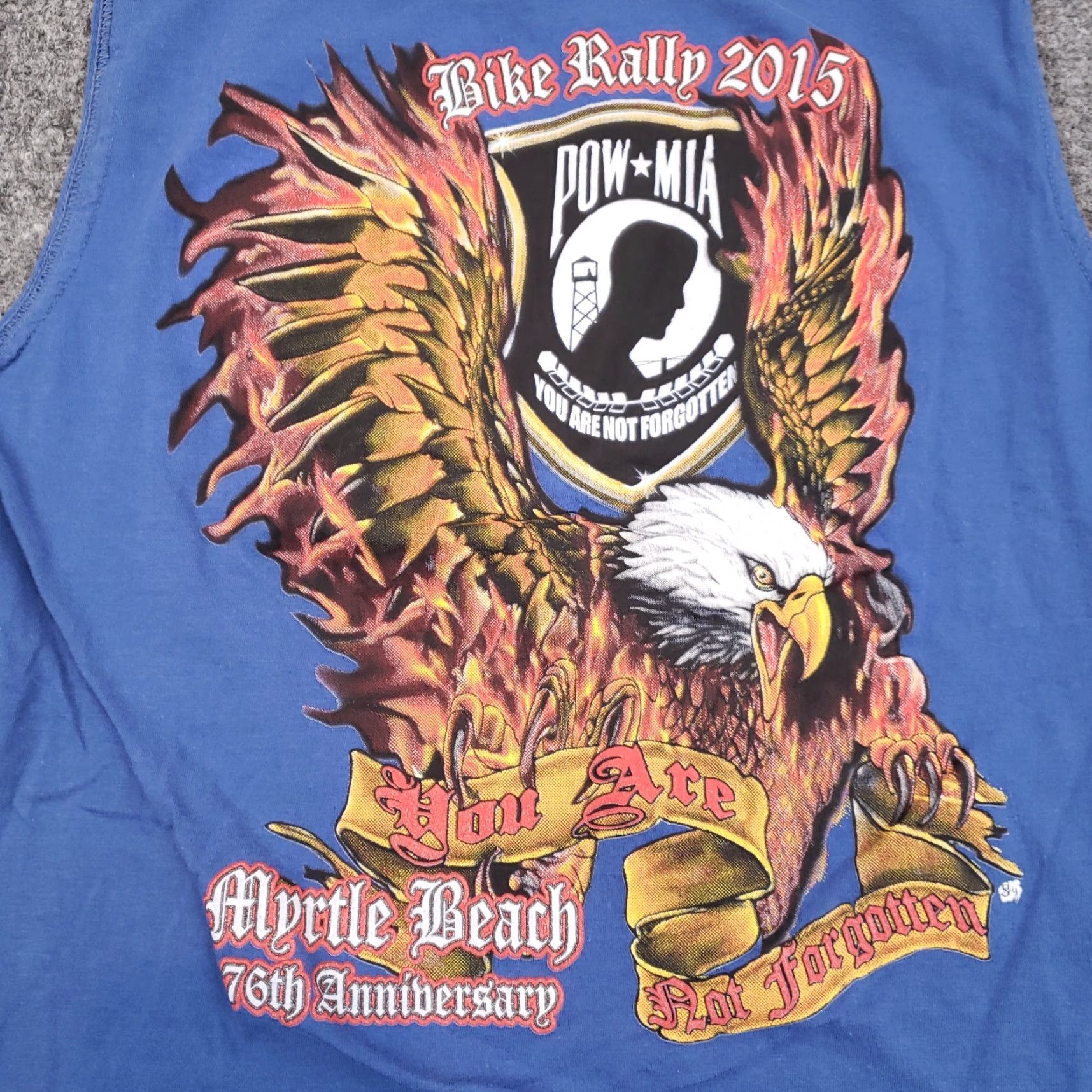 Vintage Contagious Myrtle Beach Bike Rally 2015 Tank Top Mens Small Blue Sleeveless Graphic Size US S / EU 44-46 / 1 - 8 Thumbnail