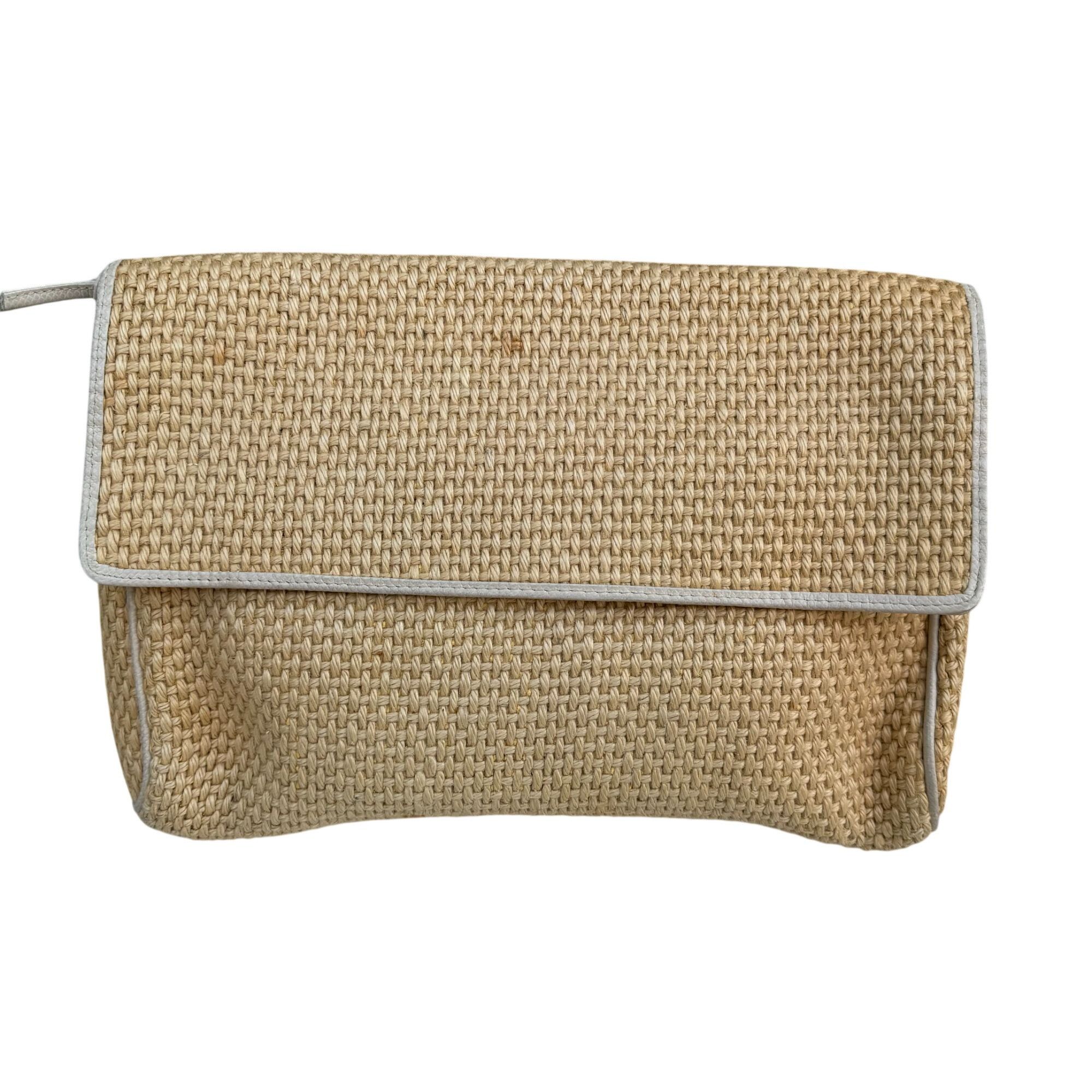 Bottega Veneta Bottega Veneta Vintage Woven Raffia Flap Clutch Bag Leather Size ONE SIZE - 1 Thumbnail