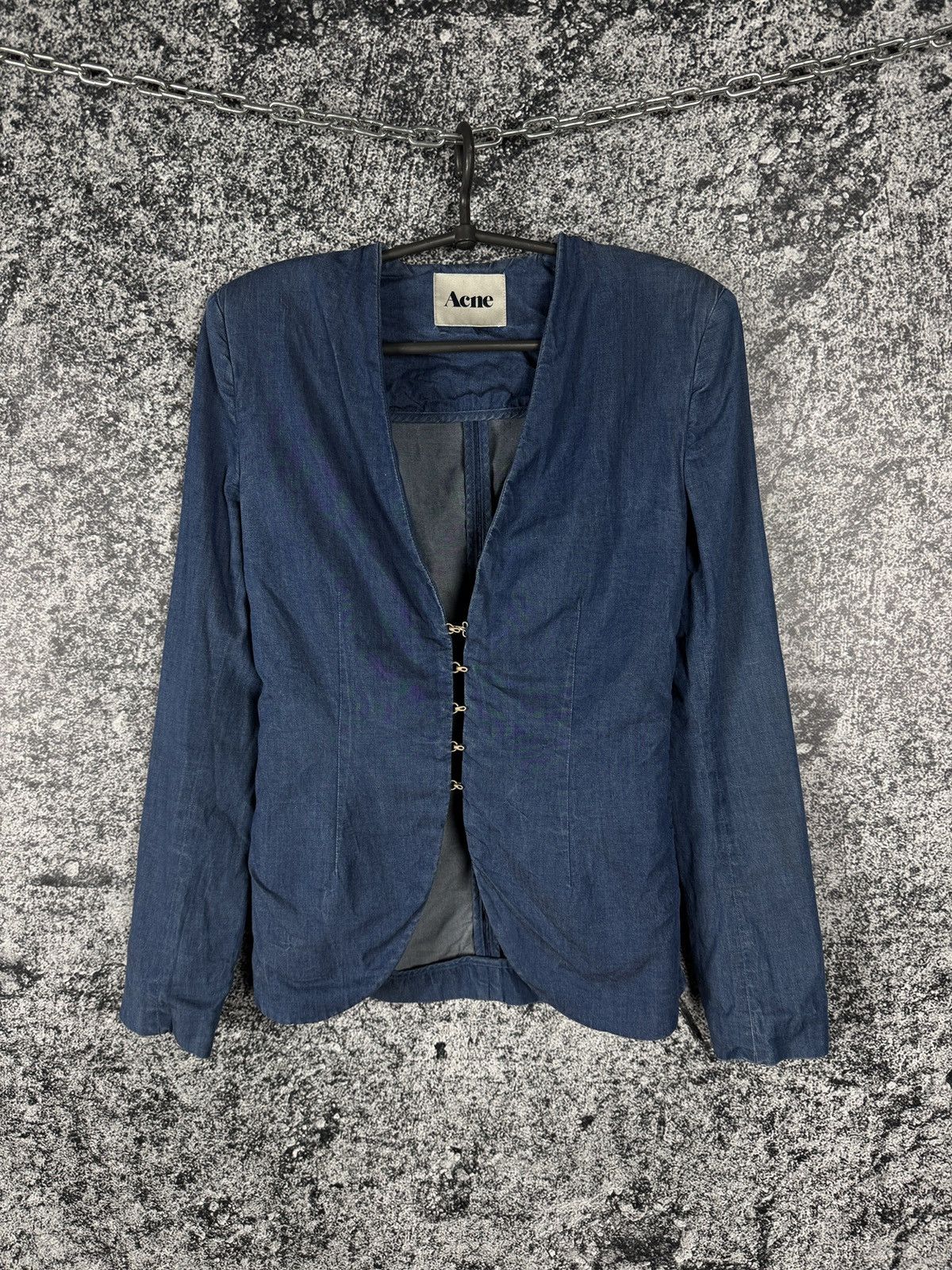 Acne Studios Women’s Acne Blazer Biggest Indigo Navy Blue Jacket Size 34 Size XXS / US 00 / IT 34 - 1 Thumbnail