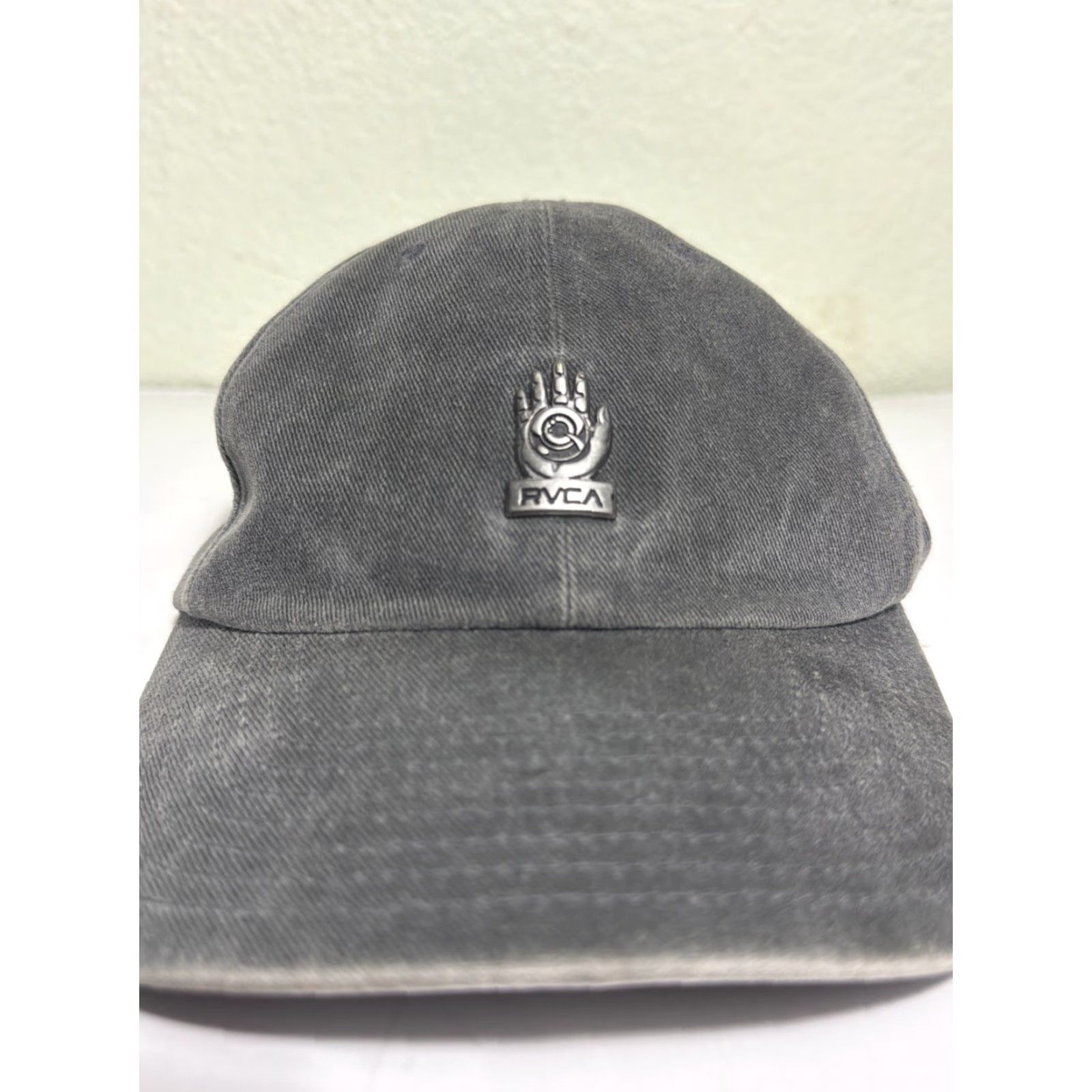 RVCA RVCA Mid Fit Strapback Baseball Hat Adjustable Gray Cotton Men One Size Cap Size ONE SIZE - 2 Thumbnail