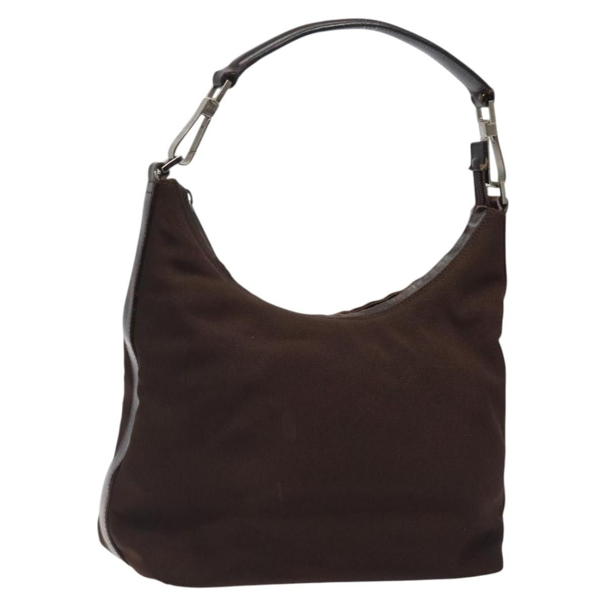 Gucci Shoulder Bag Canvas Brown Silver 000 0602 Auth Bs25255 in Brown/Silver, Women's