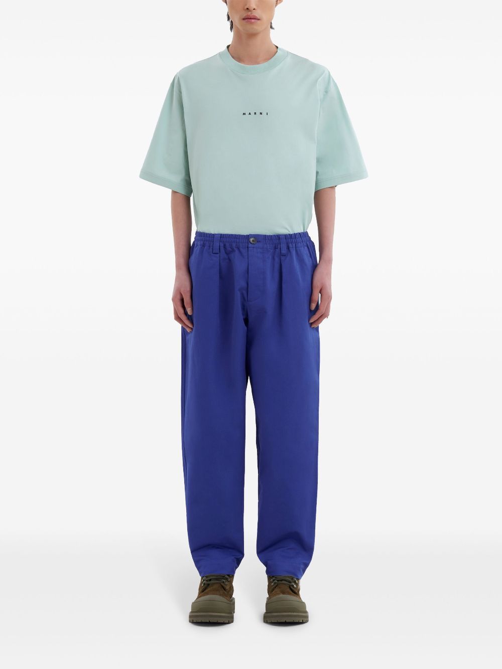 Marni o1w1db10125 Cotton Tapered Trouser in Blue Size US 30 / EU 46 - 2 Thumbnail