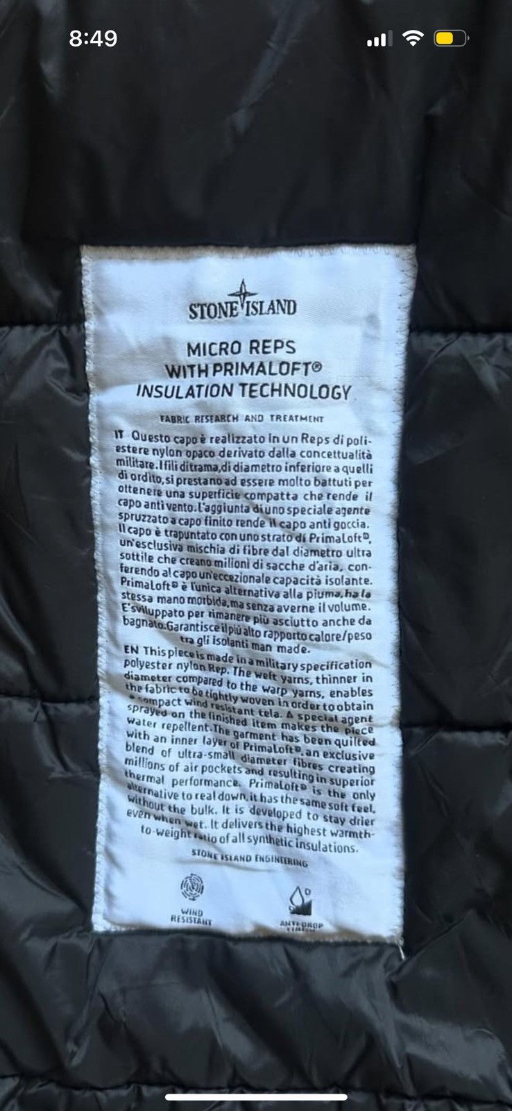 Stone Island STONE ISLAND MICRO REPS PRIMALOFT Size US M / EU 48-50 / 2 - 3 Thumbnail
