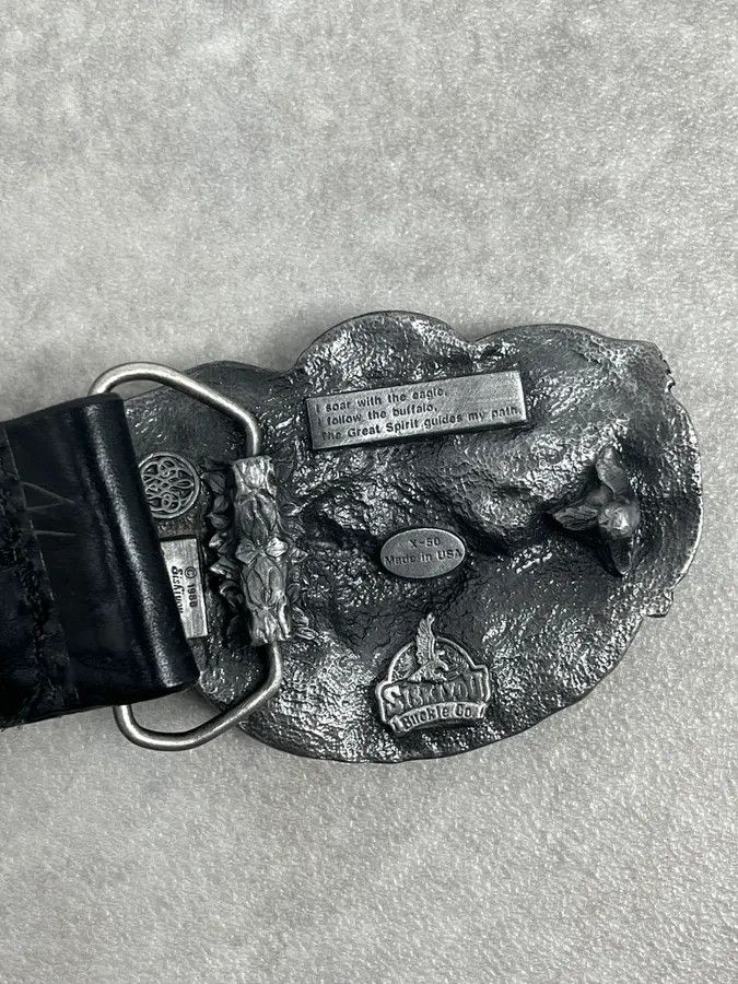 Diesel Diesel Black Leather Farm Avant-Garde Buckle Belt Size ONE SIZE - 6 Thumbnail