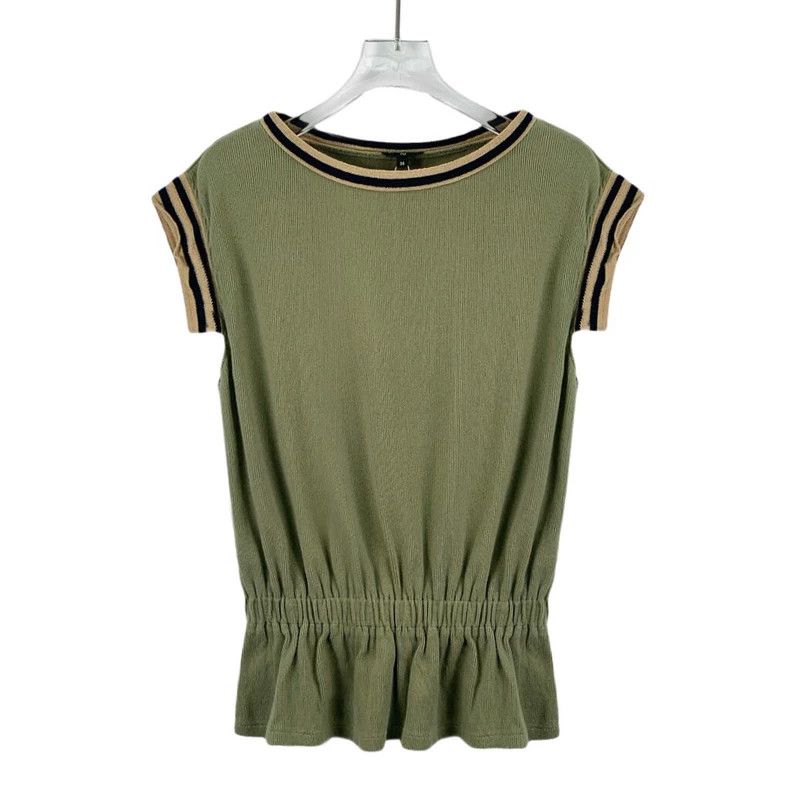 Chanel Chanel Green logo badge cotton round-neck short-sleeved kn Size XS / US 0-2 / IT 36-38 - 1 Thumbnail