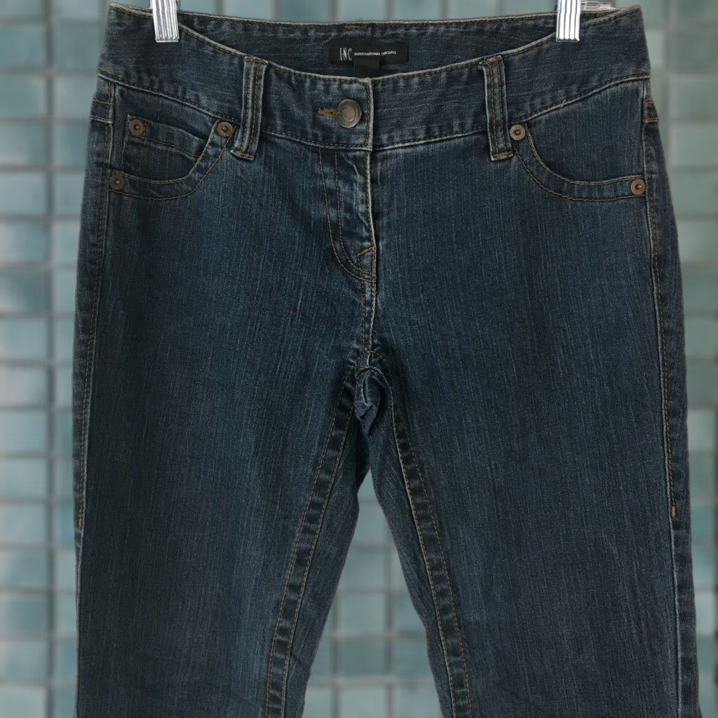 Vintage INC International Concepts Jeans Womens Flared Denim 30x30 Blue Size 4 Regular 5-Pocket Stretch Belt Loops Low Rise Apparel Standards Size 27" / US 4 / IT 40 - 1 Thumbnail