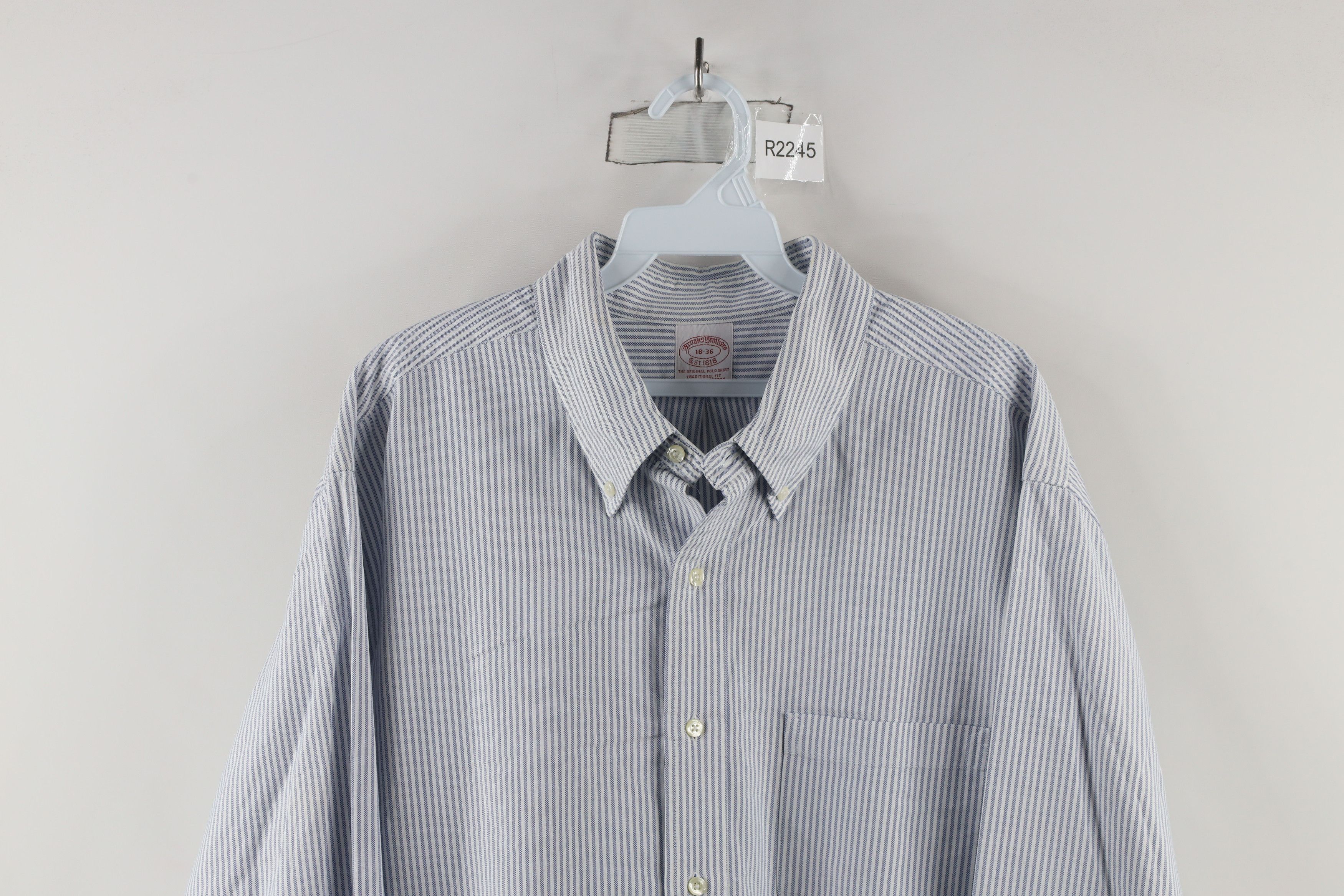 Brooks Brothers × Vintage Vintage 90s Brooks Brothers Cotton Button Down Shirt Stripe Size US L / EU 52-54 / 3 - 2 Thumbnail