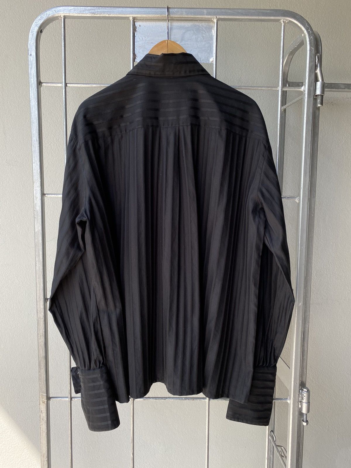 Dior Christian Dior Black Pleated Satin Shirt Size M / US 6-8 / IT 42-44 - 5 Thumbnail