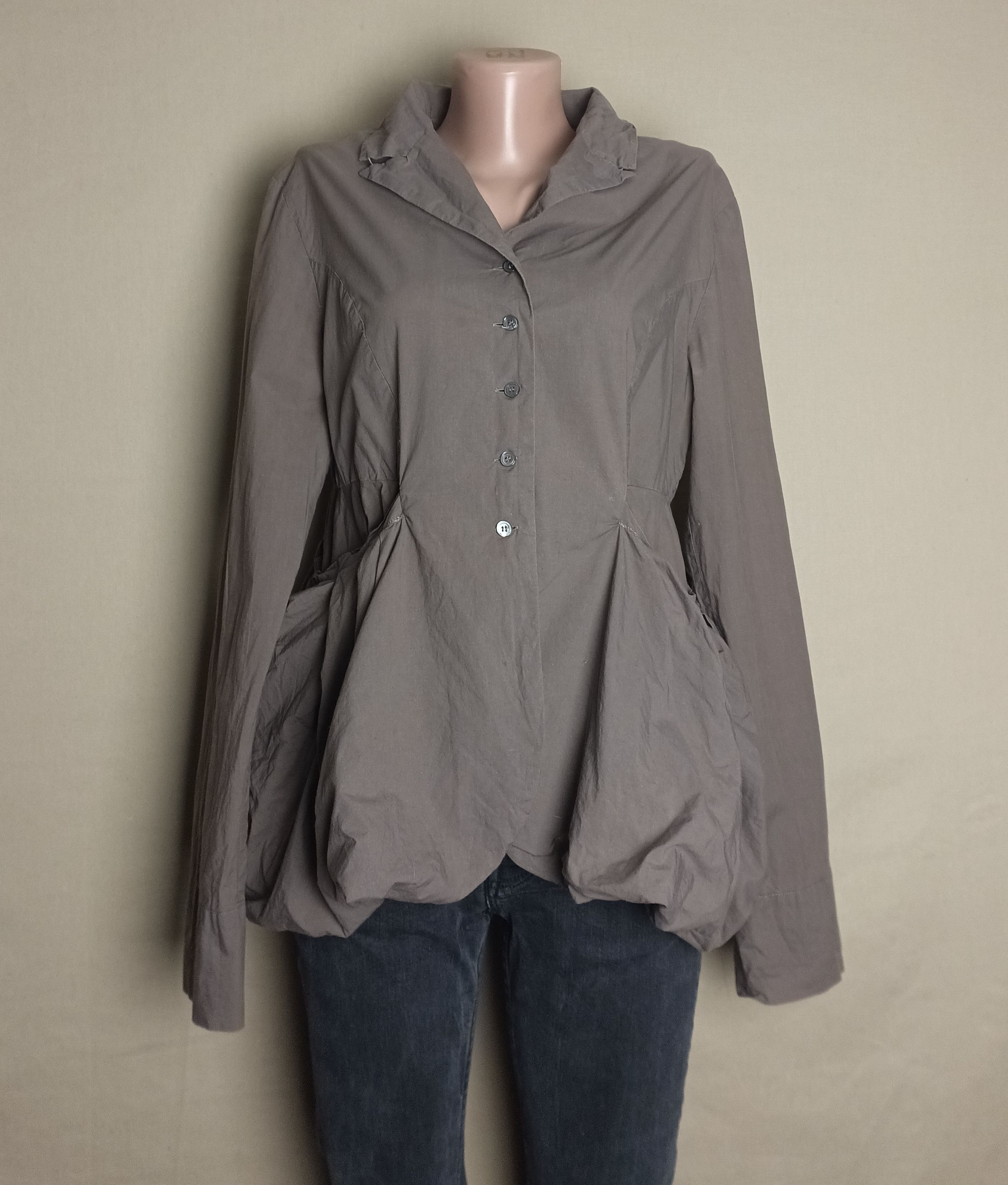 Rundholz RUNDHOLZ Olive Shirt Asymmetric Blouse Black Label Size S Size S / US 4 / IT 40 - 1 Thumbnail