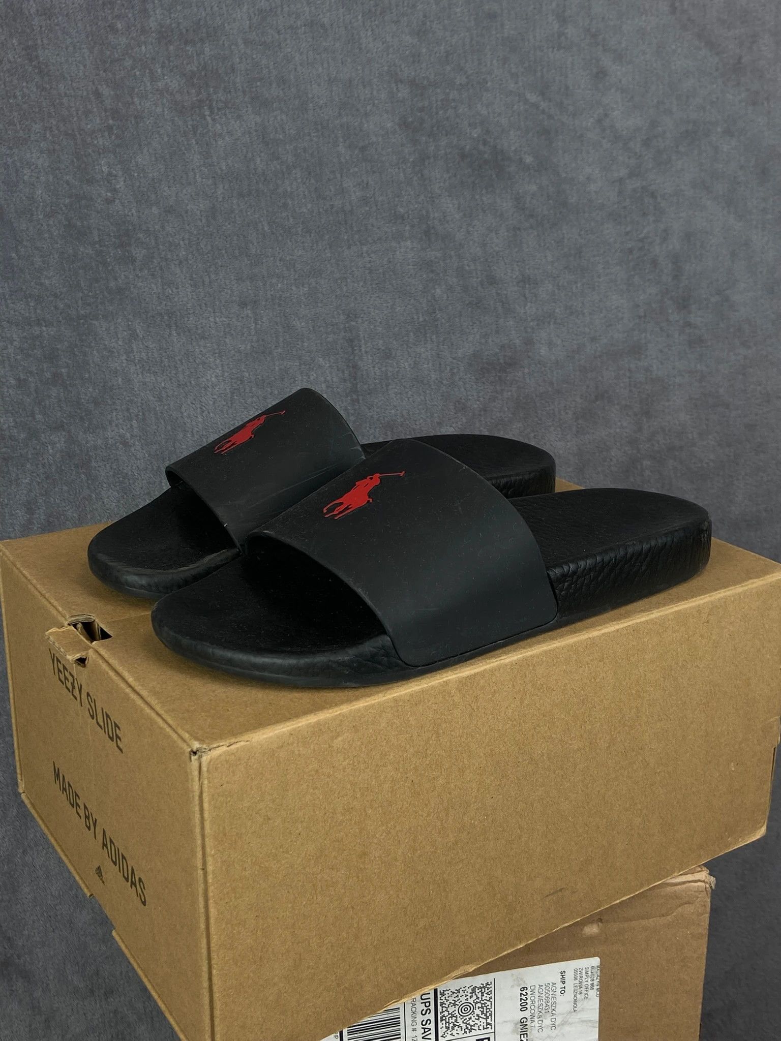 Polo Ralph Lauren Ralph Lauren Black Slides Red Polo Logo Size 40 Size US 7 / EU 40 - 1 Thumbnail