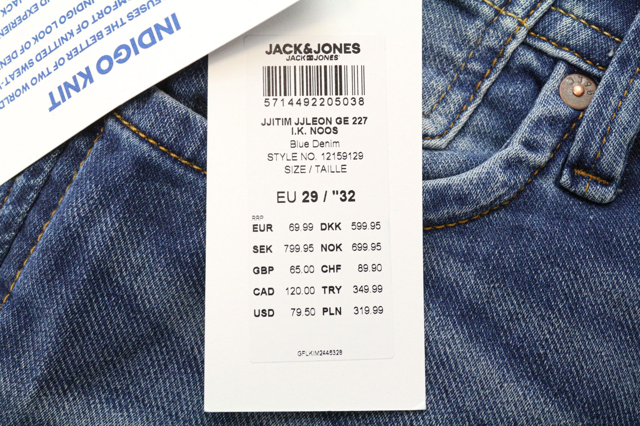 Jack & Jones TIM W29/L32 Washed Blue Stretch Jeans 74923 Size US 29 - 5 Thumbnail