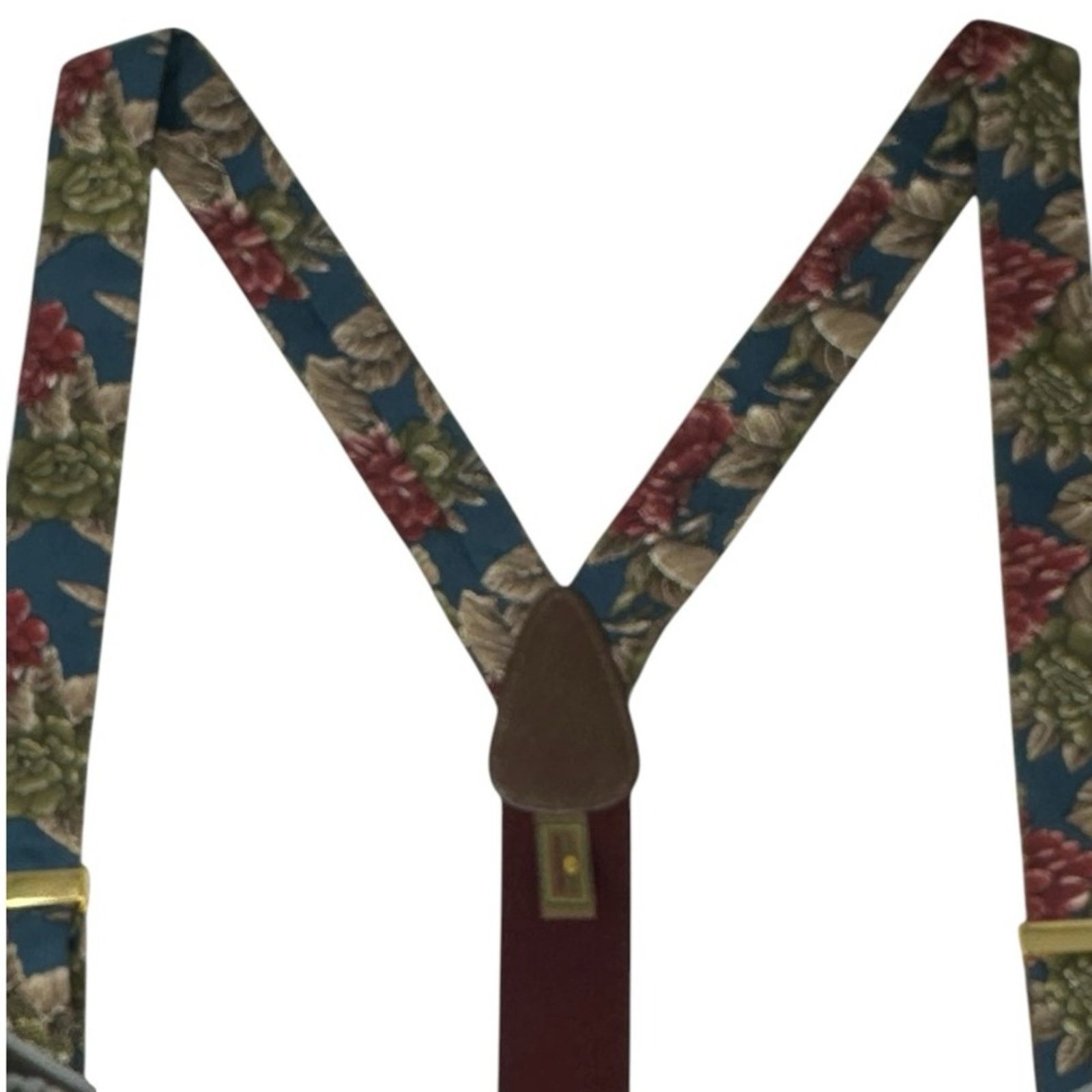 Leather × Trafalgar × Vintage VTG Trafalgar Silk Floral Braces Suspenders Leather Accents Size ONE SIZE - 7 Thumbnail