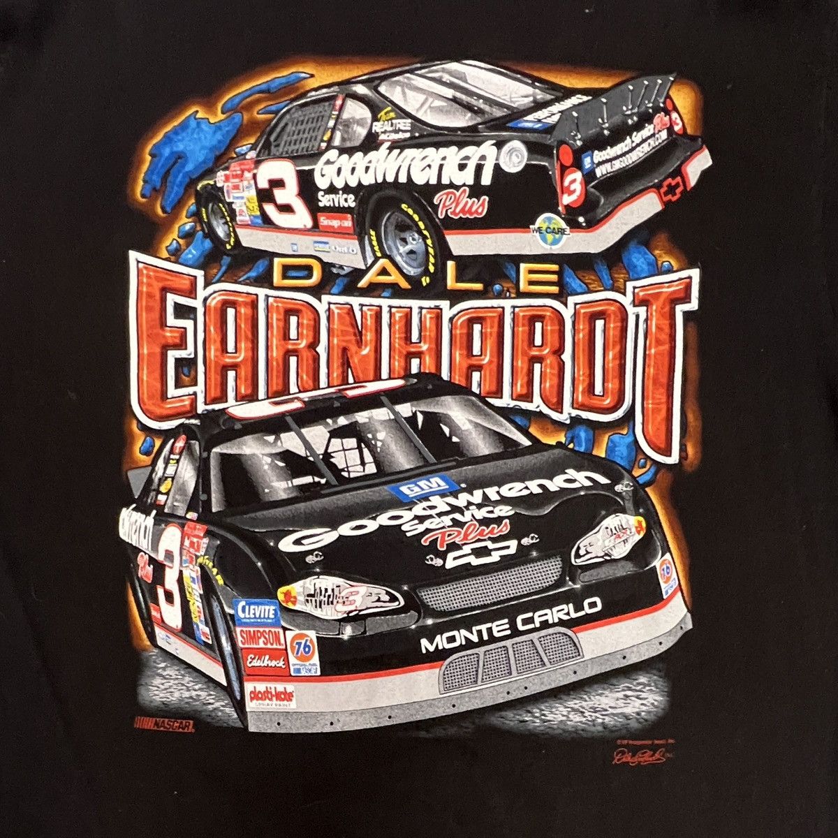 Chase Authentics × NASCAR × Vintage Vintage 90s DALE EARNHARDT NASCAR T-Shirt - CHEVROLET Racing Size US XL / EU 56 / 4 - 1 Thumbnail
