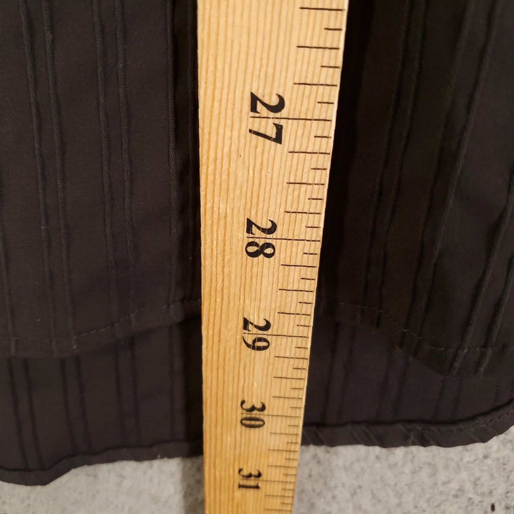 Vintage 7 Diamonds Dress Shirt Men XL Black Striped Textured Stretch Button-Up Office Business Casual Formal Party/Cocktail Travel Wedding Workwear Mens Size 46R - 2 Thumbnail