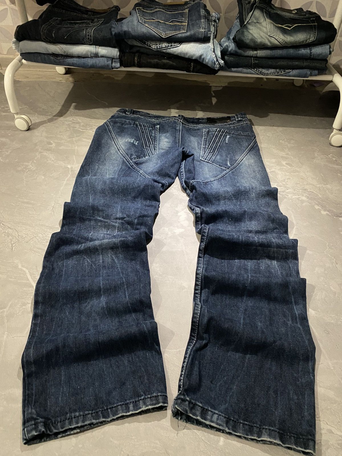 Vintage Archive Designer Washed Destroyed Slim Jean/ Zip line /Tokyo Size US 32 / EU 48 - 2 Thumbnail