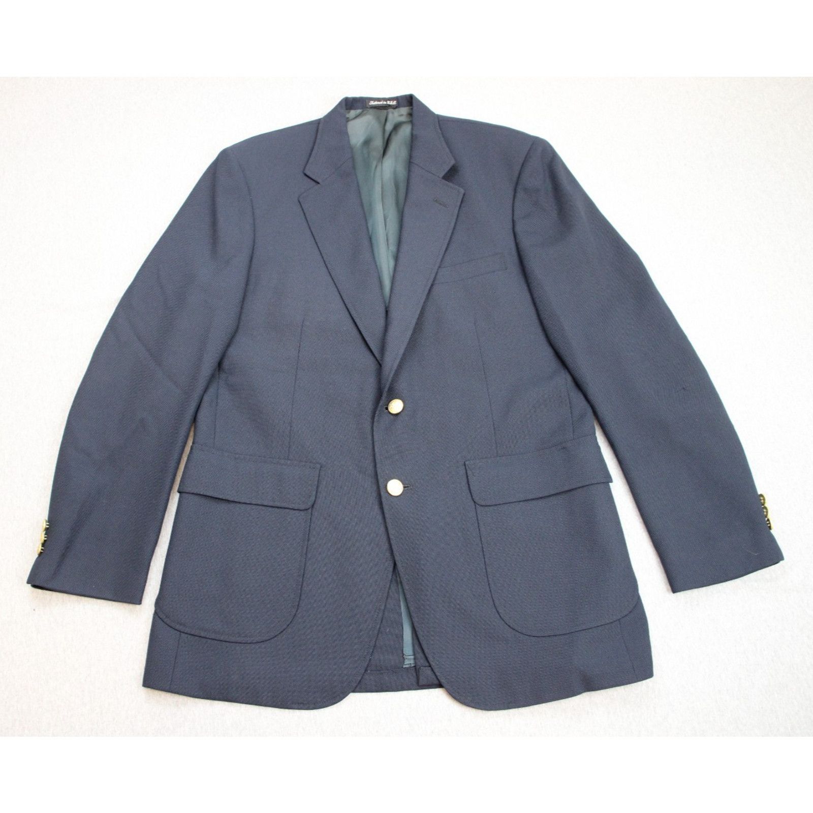 Stafford Stafford Blazer Men's Size 42L Navy Blue 2 Button Single Size 42L - 2 Thumbnail