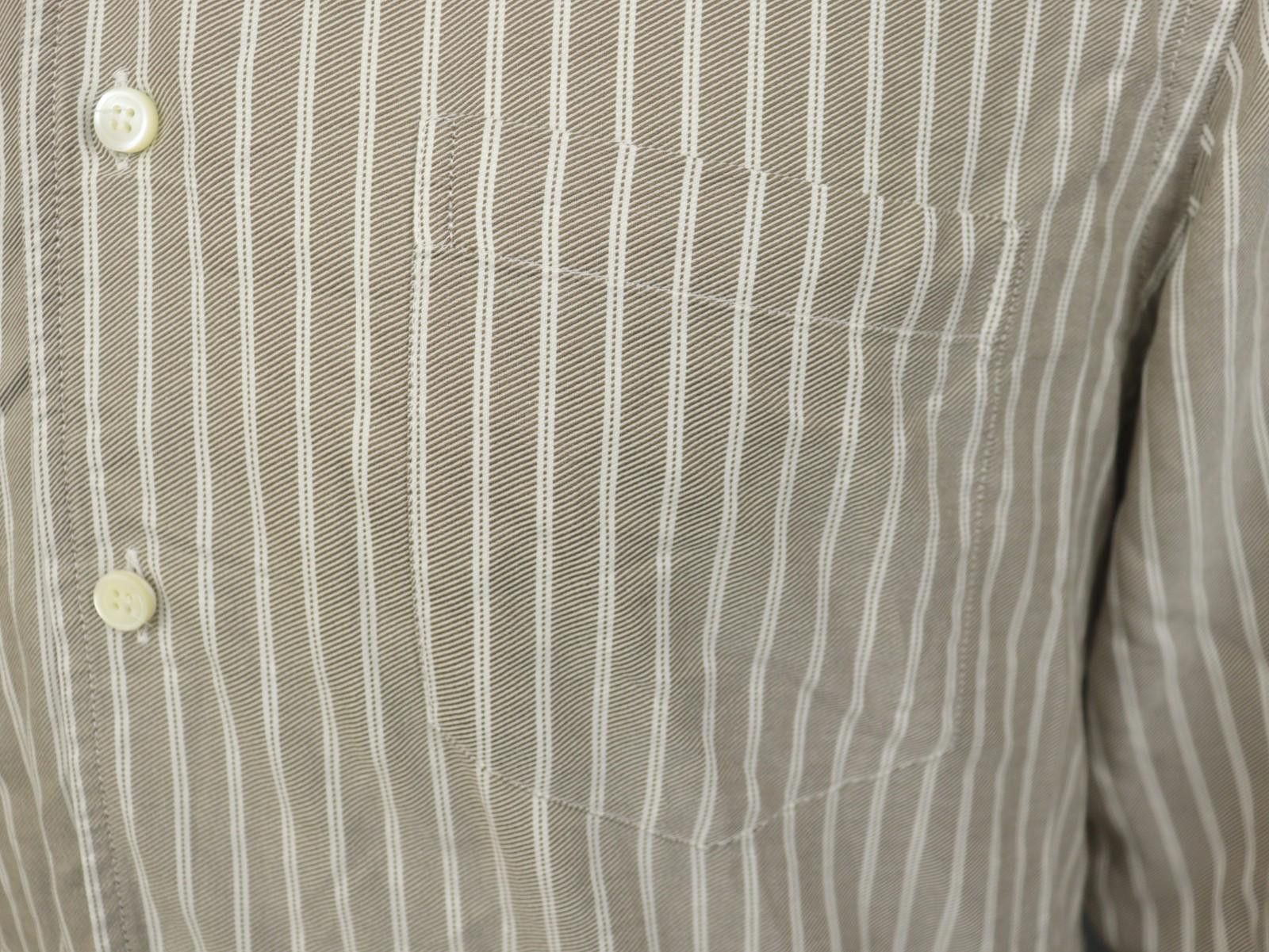 Ermenegildo Zegna Zegna Brown Striped Chest Pocket Button Down Shirt Size L Size US L / EU 52-54 / 3 - 8 Thumbnail