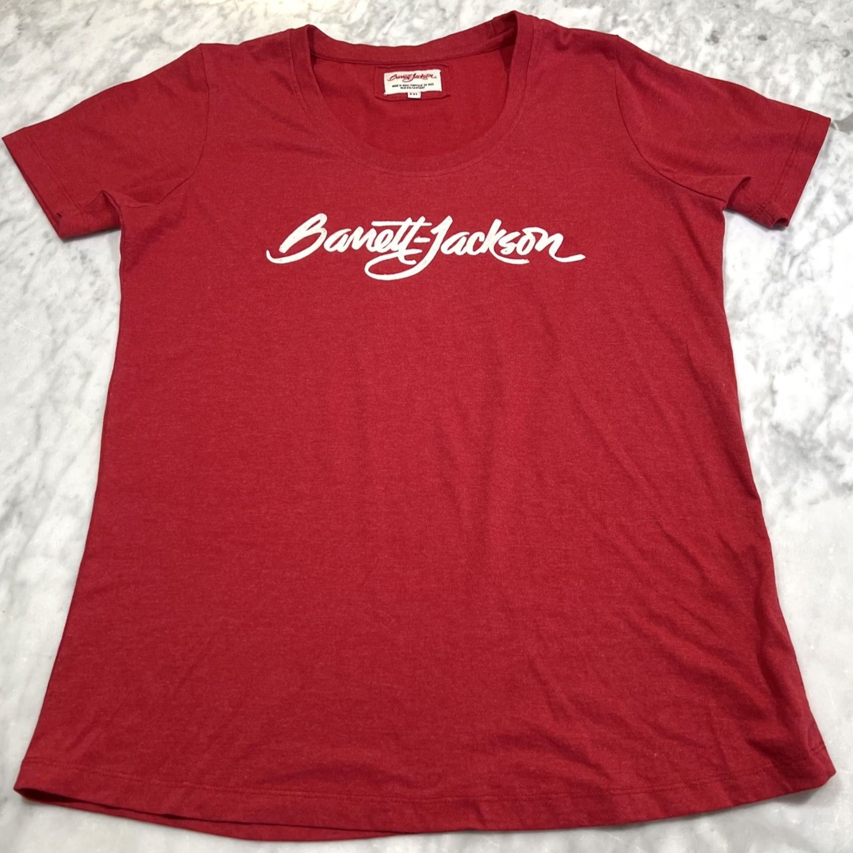 Vintage Barrett Jackson Women’s T Shirt 2XL Red Embroidery Classic Muscle Cars Auction Size XXL / US 16-18 / IT 52-54 - 2 Thumbnail