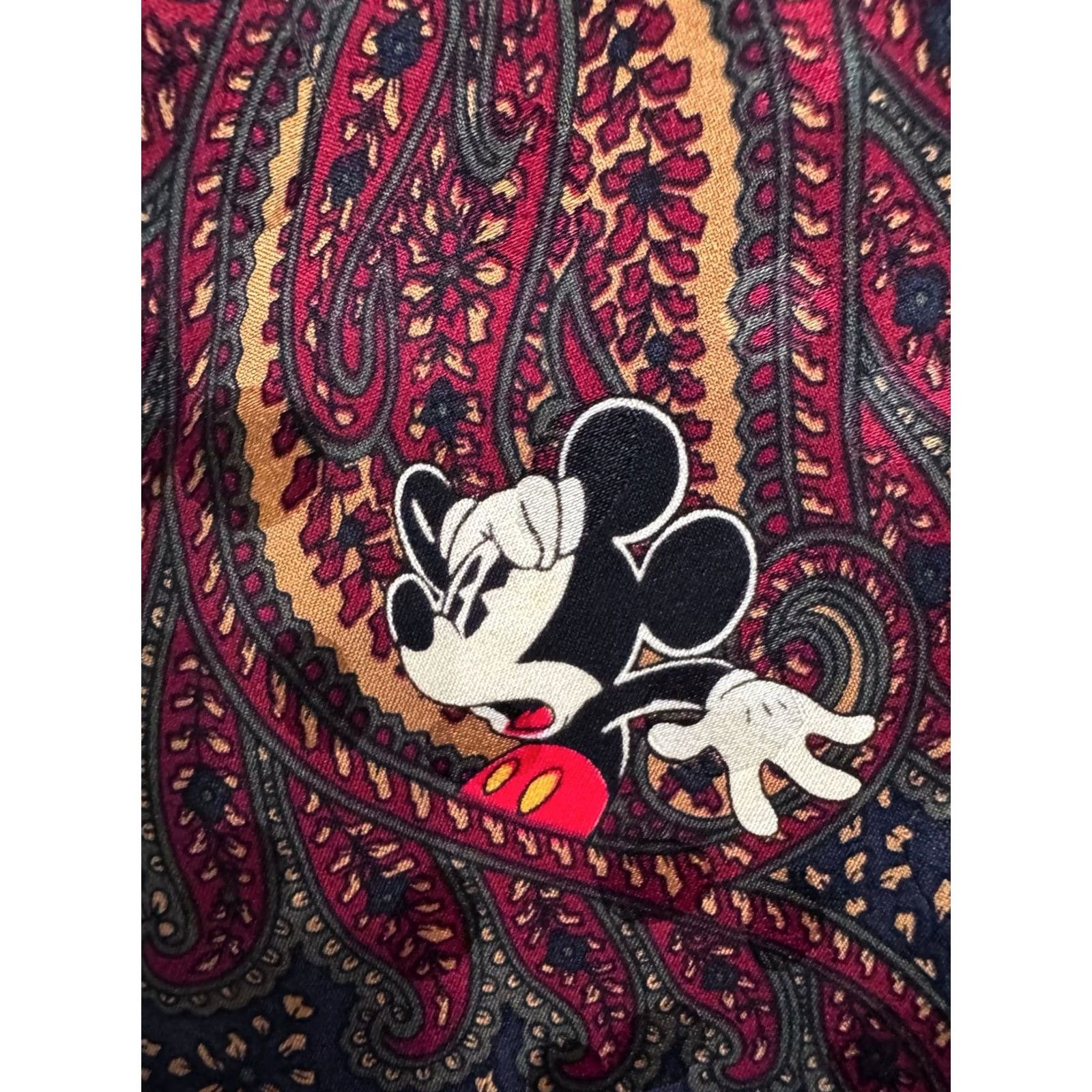 Disney VTG Disney Mickey Mouse Confuse Neck Tie Men's Ascot Multicolor Accessories 90s Concert Theme Mens Size ONE SIZE - 5 Thumbnail