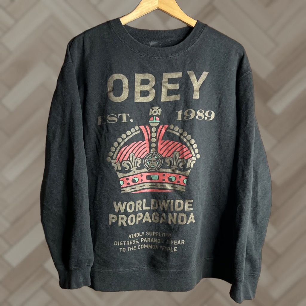 Obey OBEY Sweatshirt Crew Neck Graphic Occult Modern Men Small Black Cotton Polyester Pullover Logo Occult Black Small Mens Sweatshirt Size US S / EU 44-46 / 1 - 1 Thumbnail