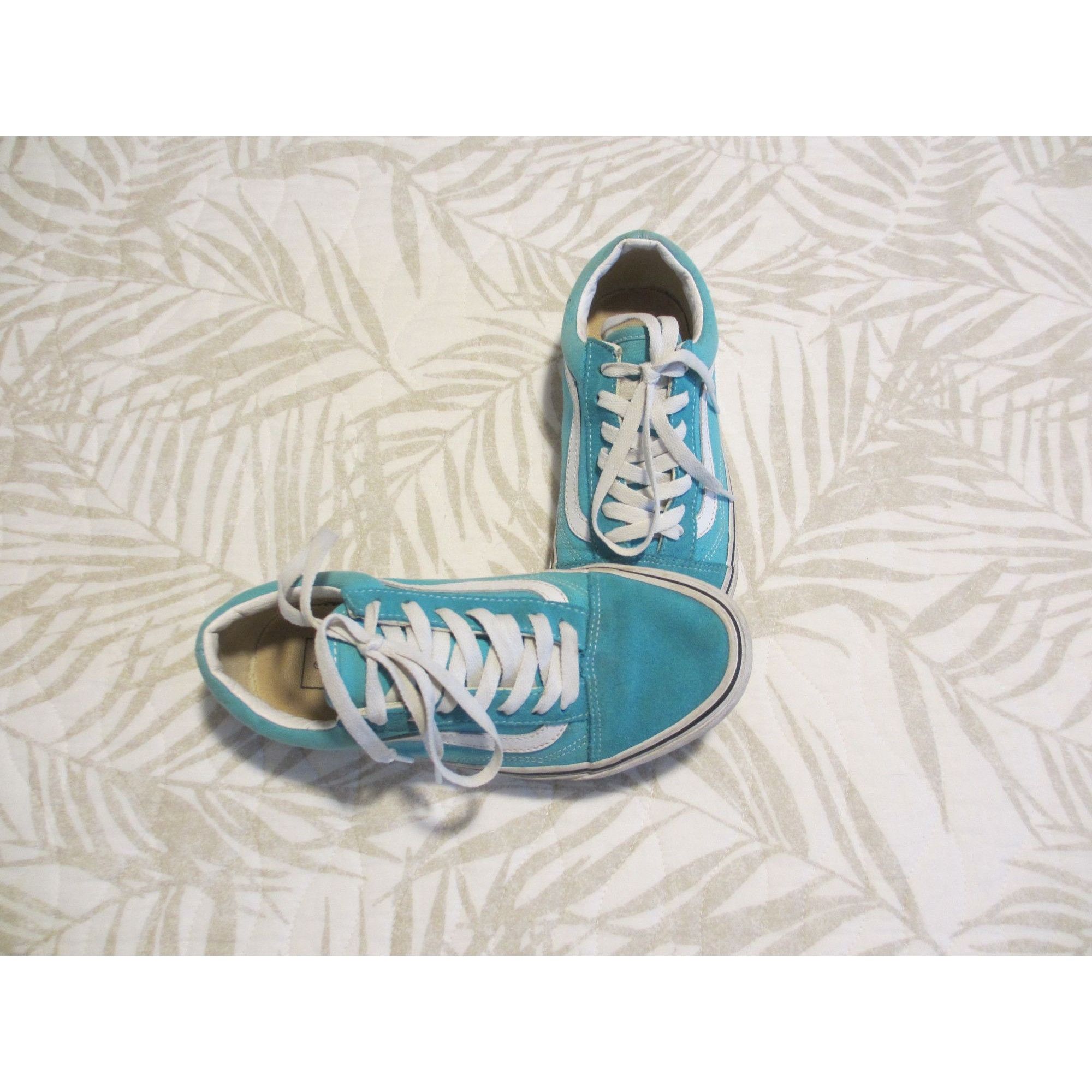Vans Vans Old Skool Turquoise & White Lace-Up Sneakers Womens siz Size US 7 / IT 37 - 6 Thumbnail