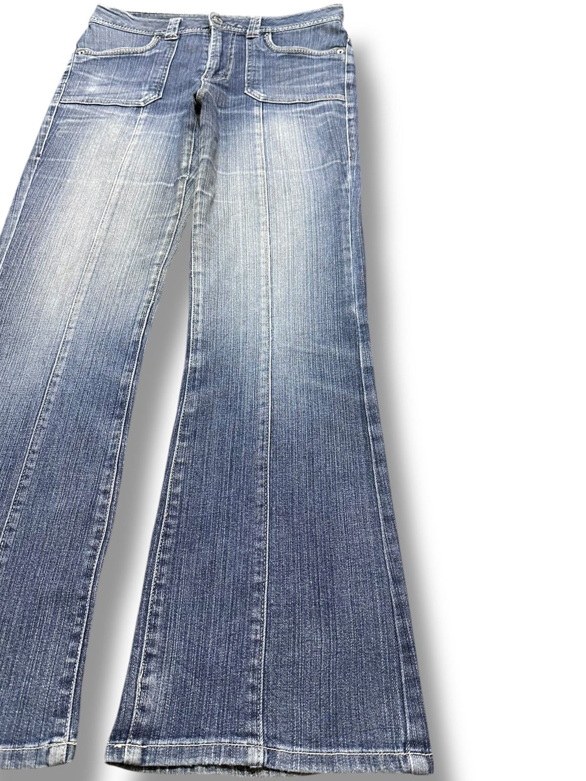 Japanese Brand Vintage Japanese Brand Flare Bush Pants Denim Size US 29 - 4 Thumbnail