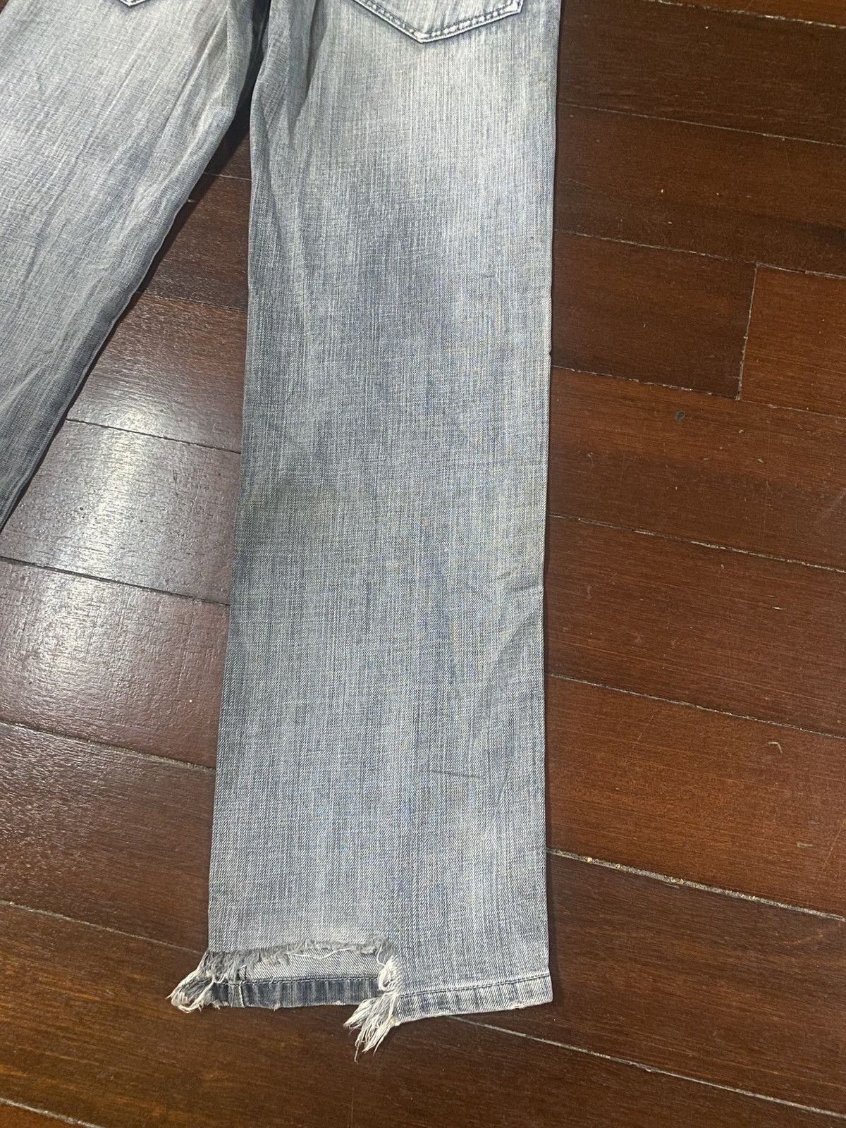 If Six Was Nine Flare Jeans netmen Clawmark Distress Faded Denim Size US 30 / EU 46 - 11 Thumbnail