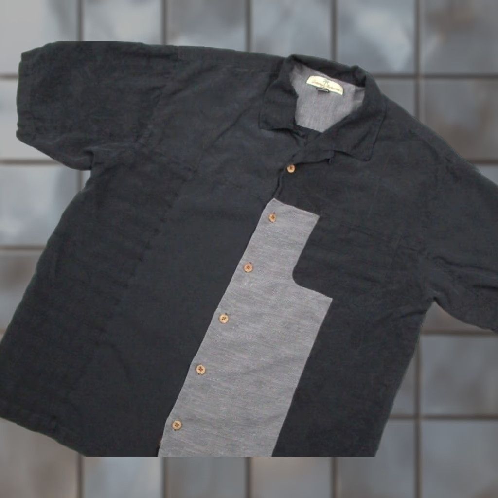Tommy Bahama TOMMY BAHAMA Shirt Mens Large Black Button Up Silk Camp Swingers Only Golf Shirt Size US L / EU 52-54 / 3 - 1 Thumbnail