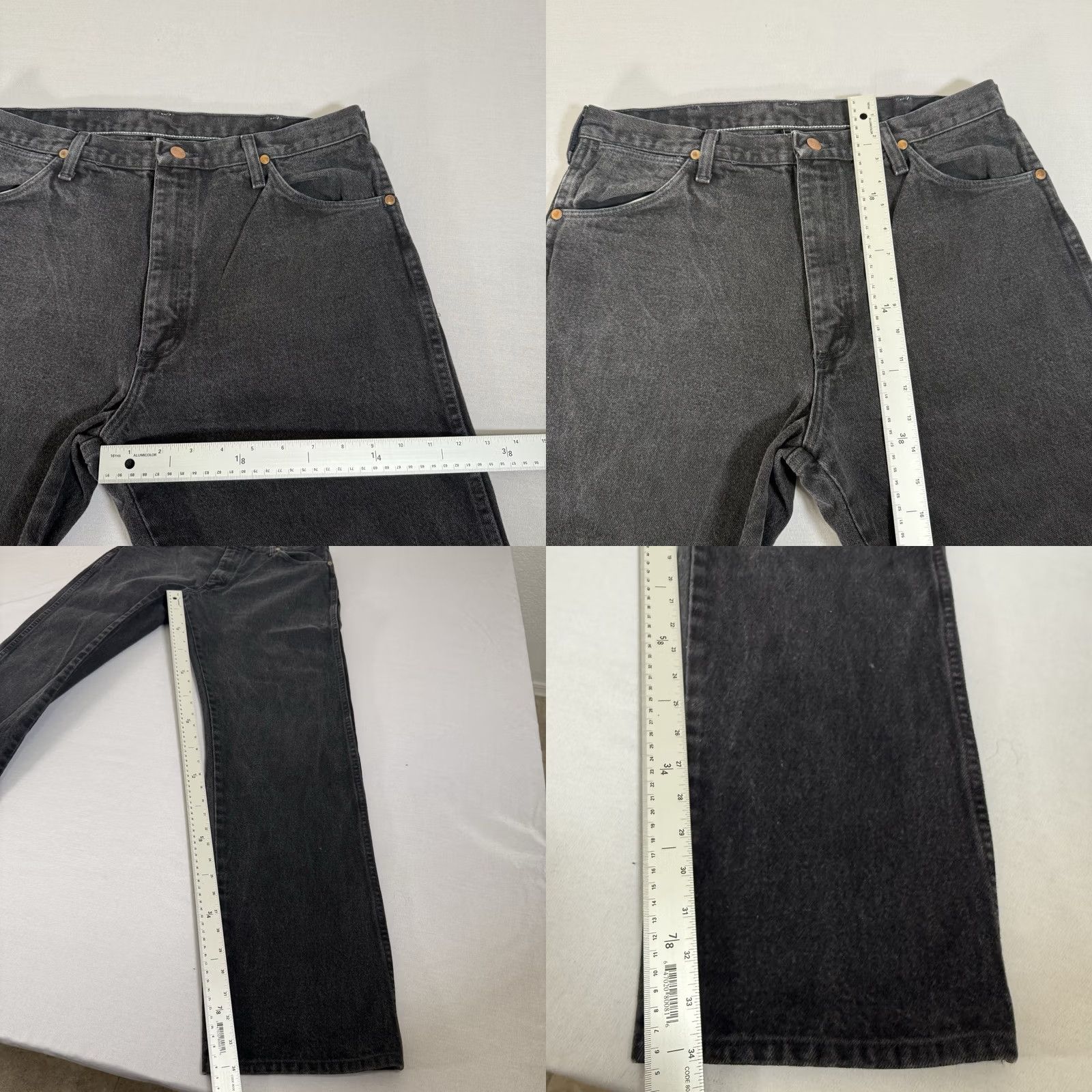 Wrangler VINTAGE Wrangler Jeans Mens 34x34 Black 13MWZ Straight Fit Denim Pants USA 90s Cowboy Charcoal Wash Size US 34 / EU 50 - 8 Thumbnail
