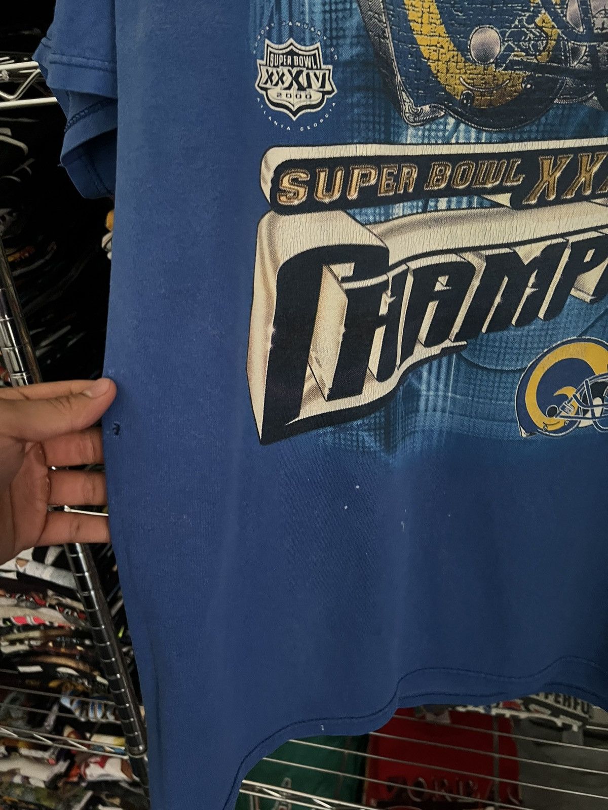 NFL 2000 St Louis Rams Super Bowl XXXIV Champions Tee Size US L / EU 52-54 / 3 - 3 Thumbnail