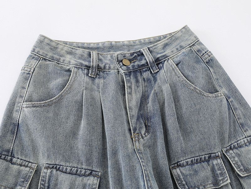 Jean American Vintage Washed Multi-Pocket Cargo Jeans Size US 32 / EU 48 - 3 Thumbnail