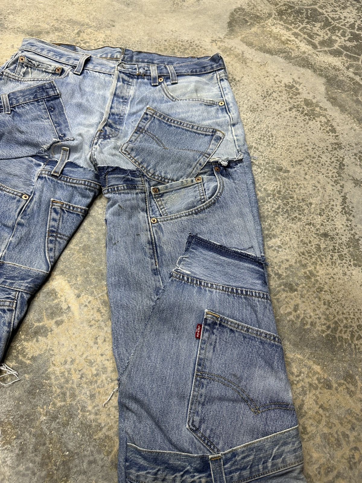 Levi's × Vintage Rare🔥Vintage Levi’s Patchwork Custom 90’s Jeans Size US 33 - 10 Thumbnail